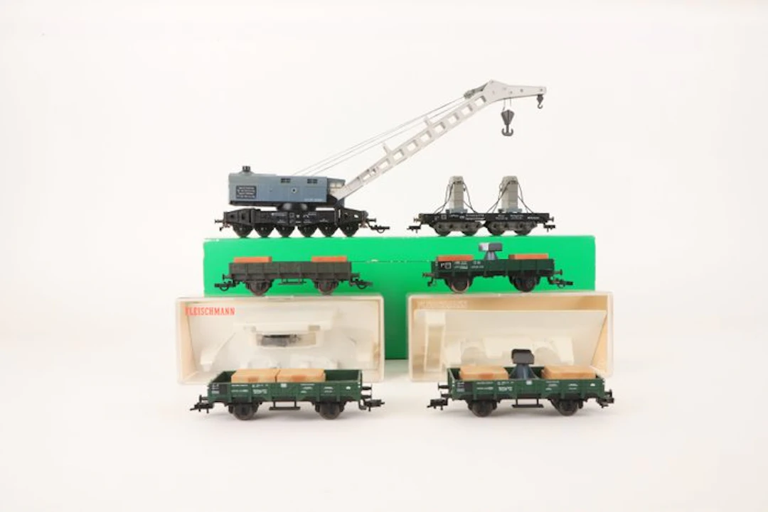 Fleischmann H0 - Model train freight carriage (6) - Wagenset Krupp-Ardelt - DB