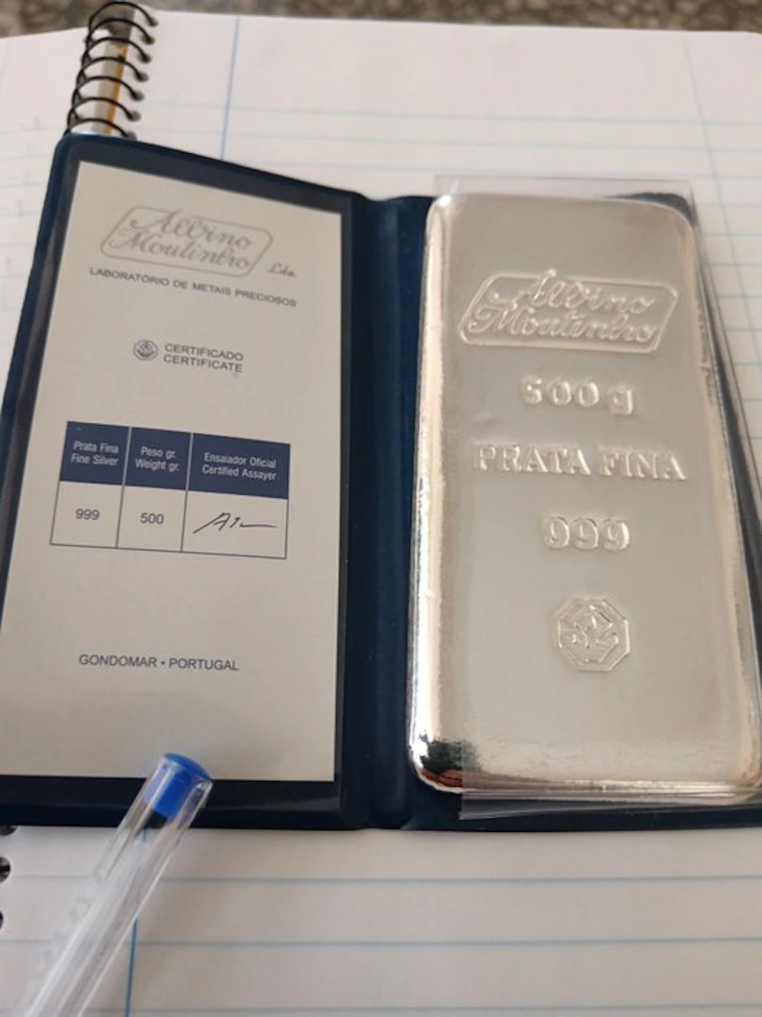 500 grams - Silver .999 - Albino Moutinho - With certificate