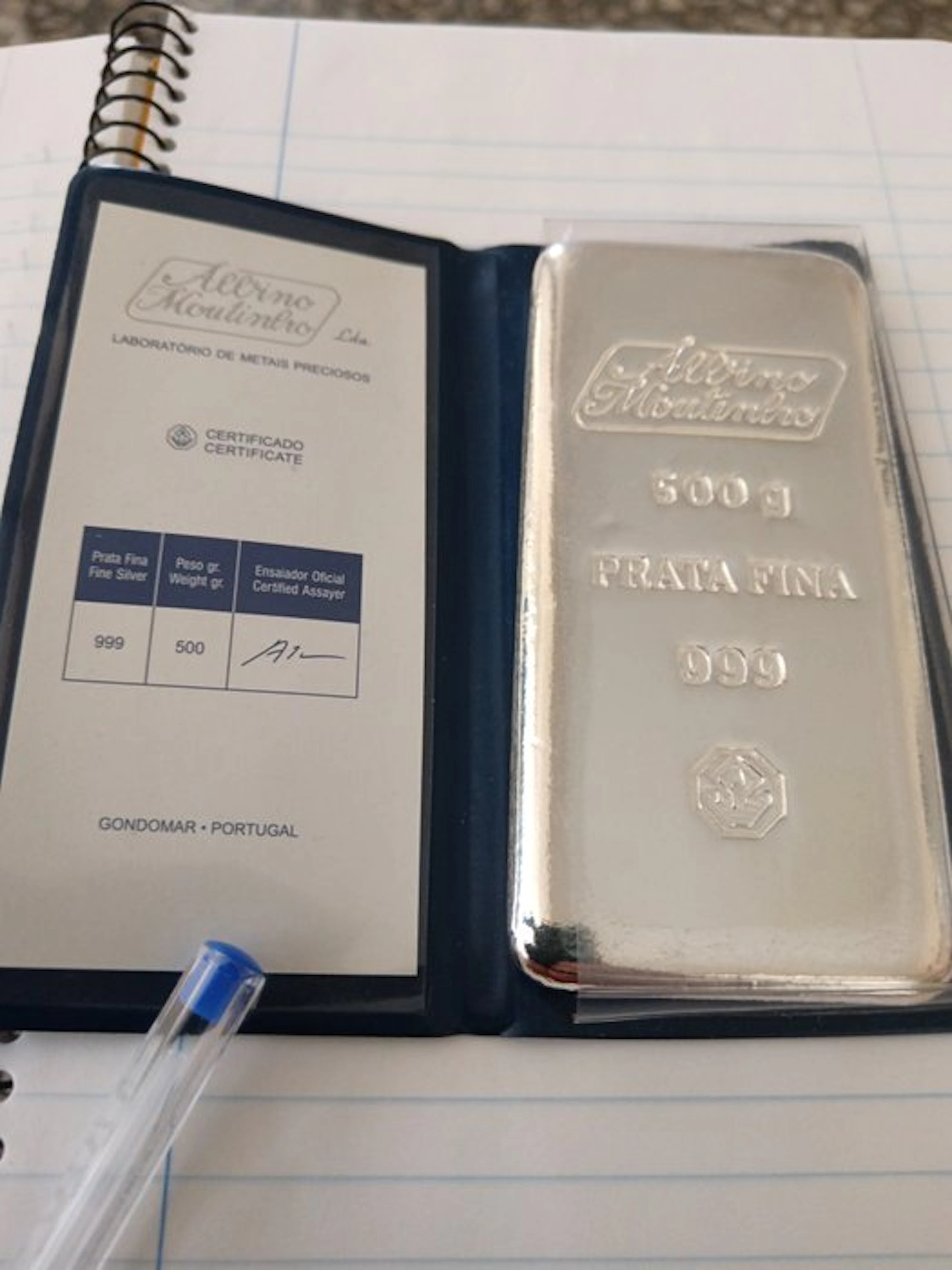 500 grams - Silver .999 - Albino Moutinho - With certificate