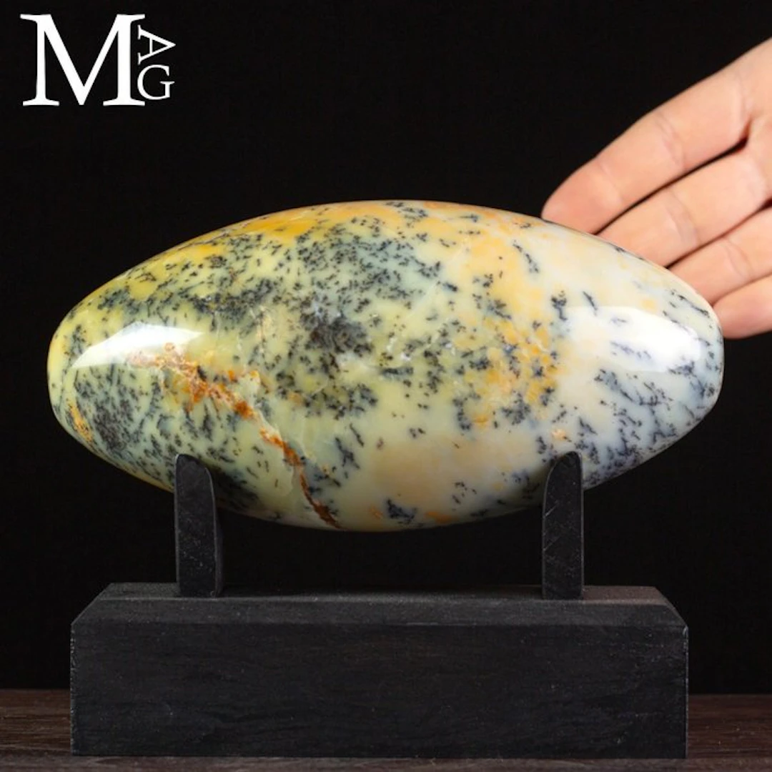 Shiva Lingam in Dendritic Opal Dendritic Opal - Height...