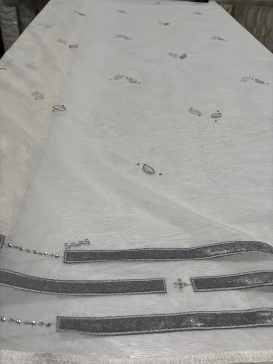Curtain fabric: Embroidered French tulle