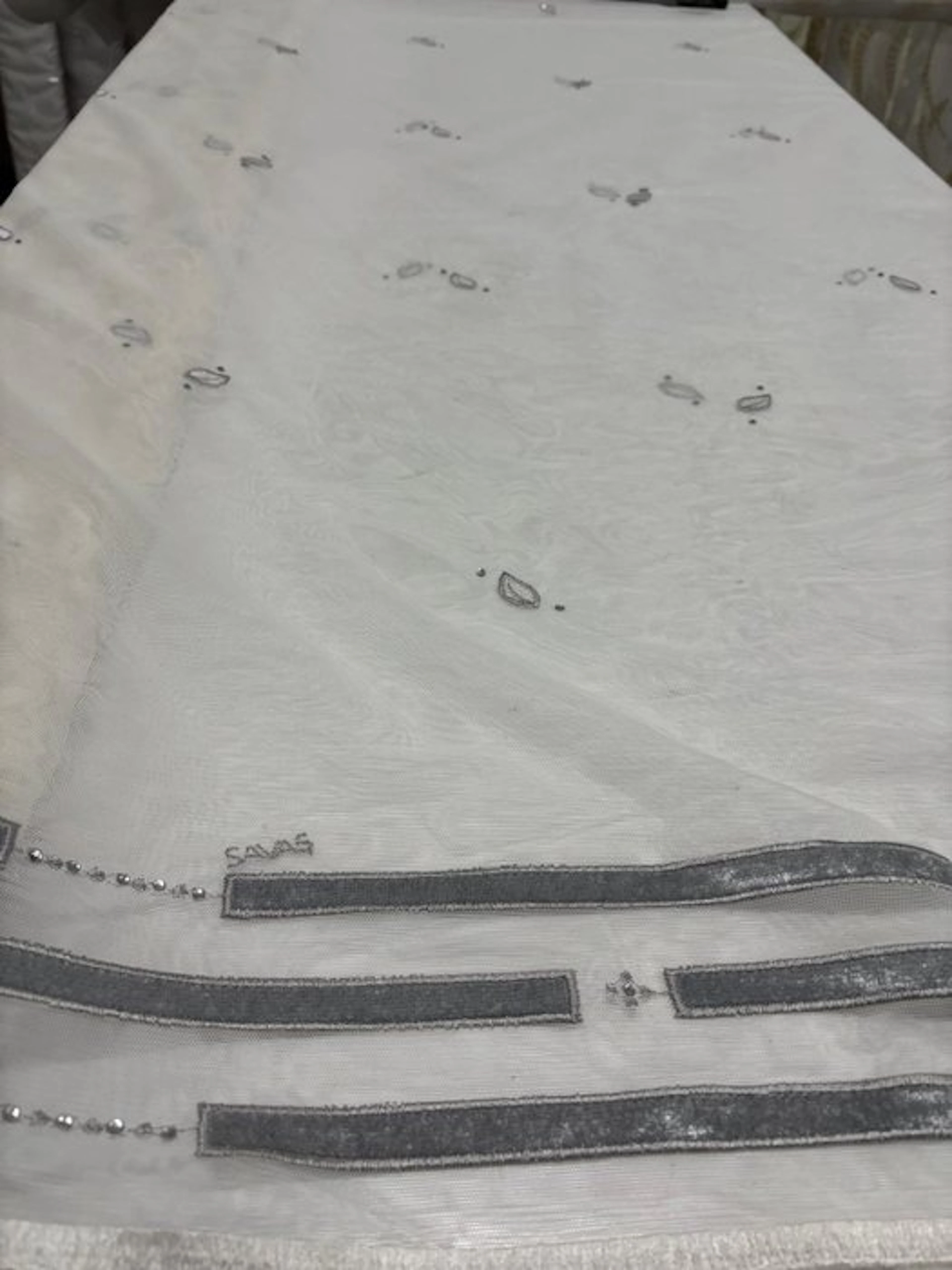 Curtain fabric: Embroidered French tulle