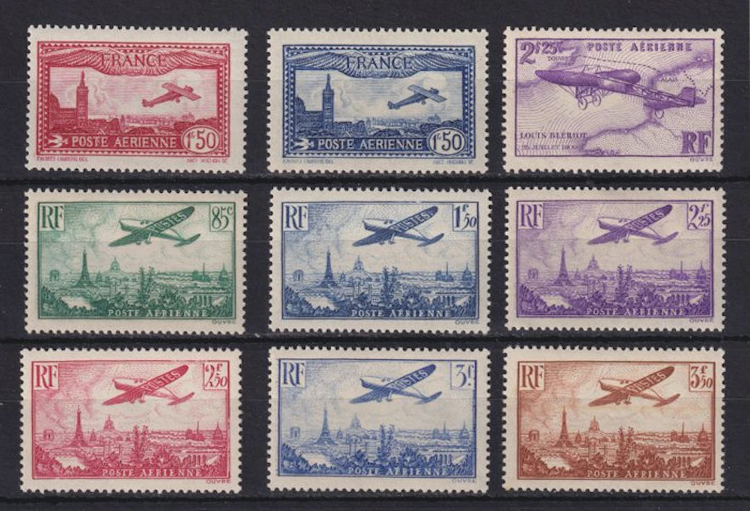 France 1934 - Aerial posts from No. 5 to No. 13, new**, superb quality - Yvert