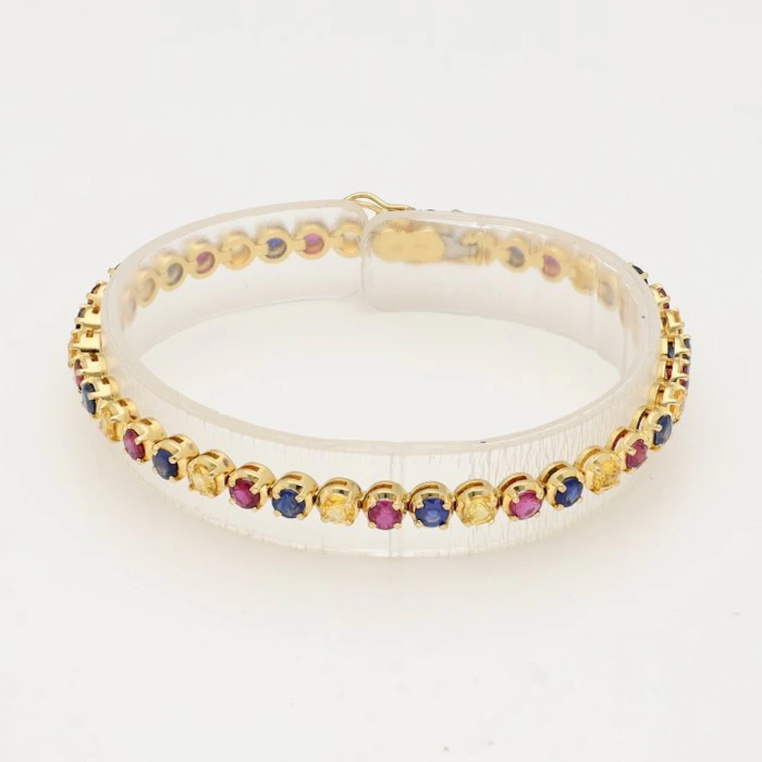 Bracelet - 18 kt. Yellow gold - Sapphire. Ruby.