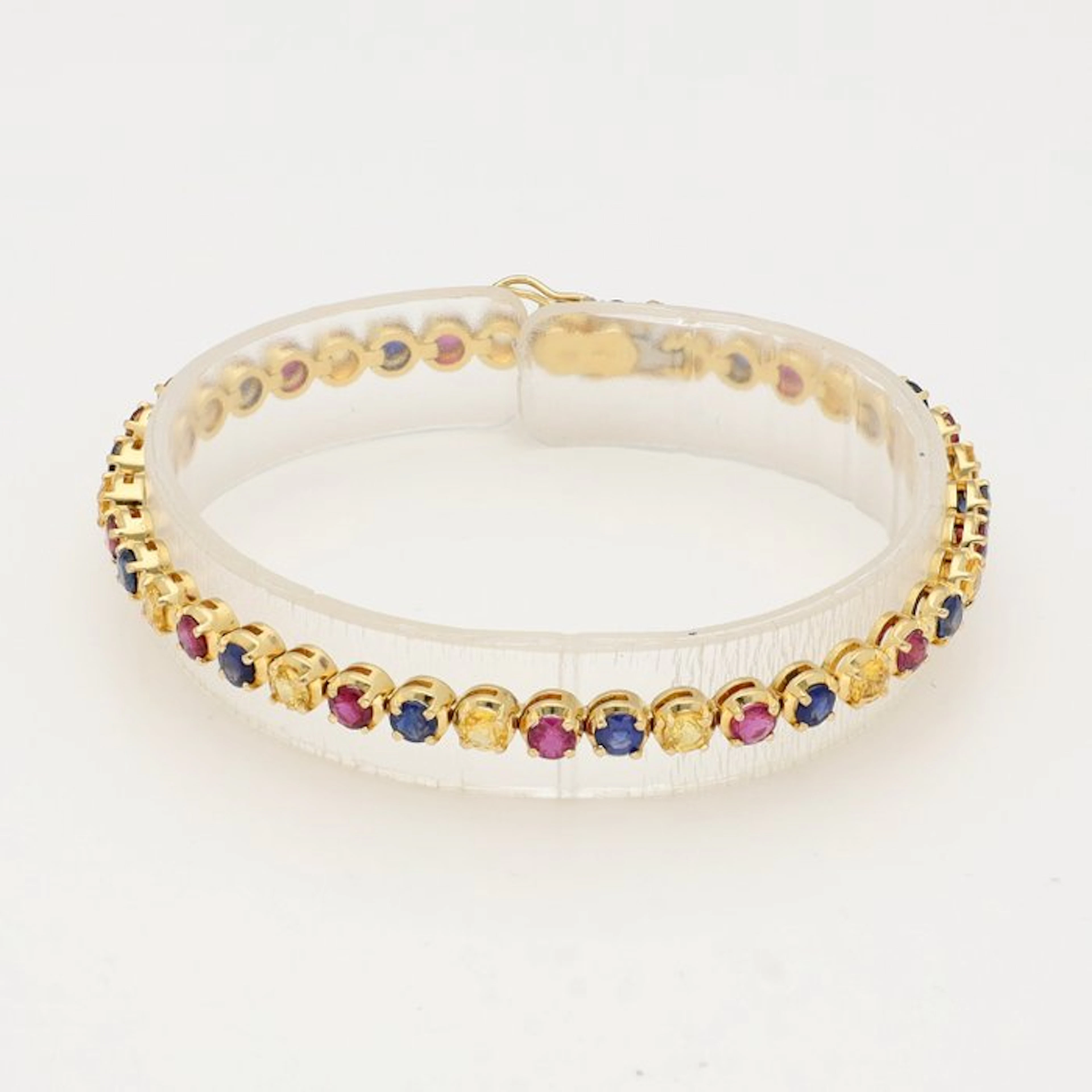Bracelet - 18 kt. Yellow gold - Sapphire. Ruby.