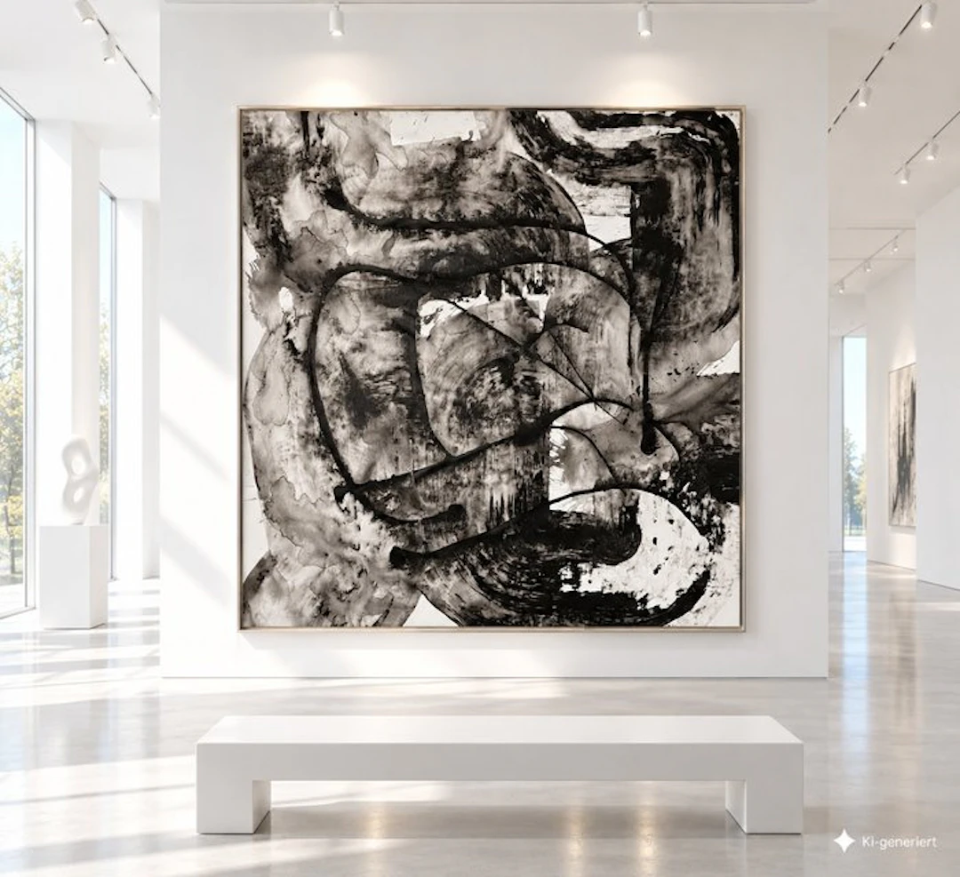 Timo Wedell - Black and White Tempest - XXL - Abstract Klein