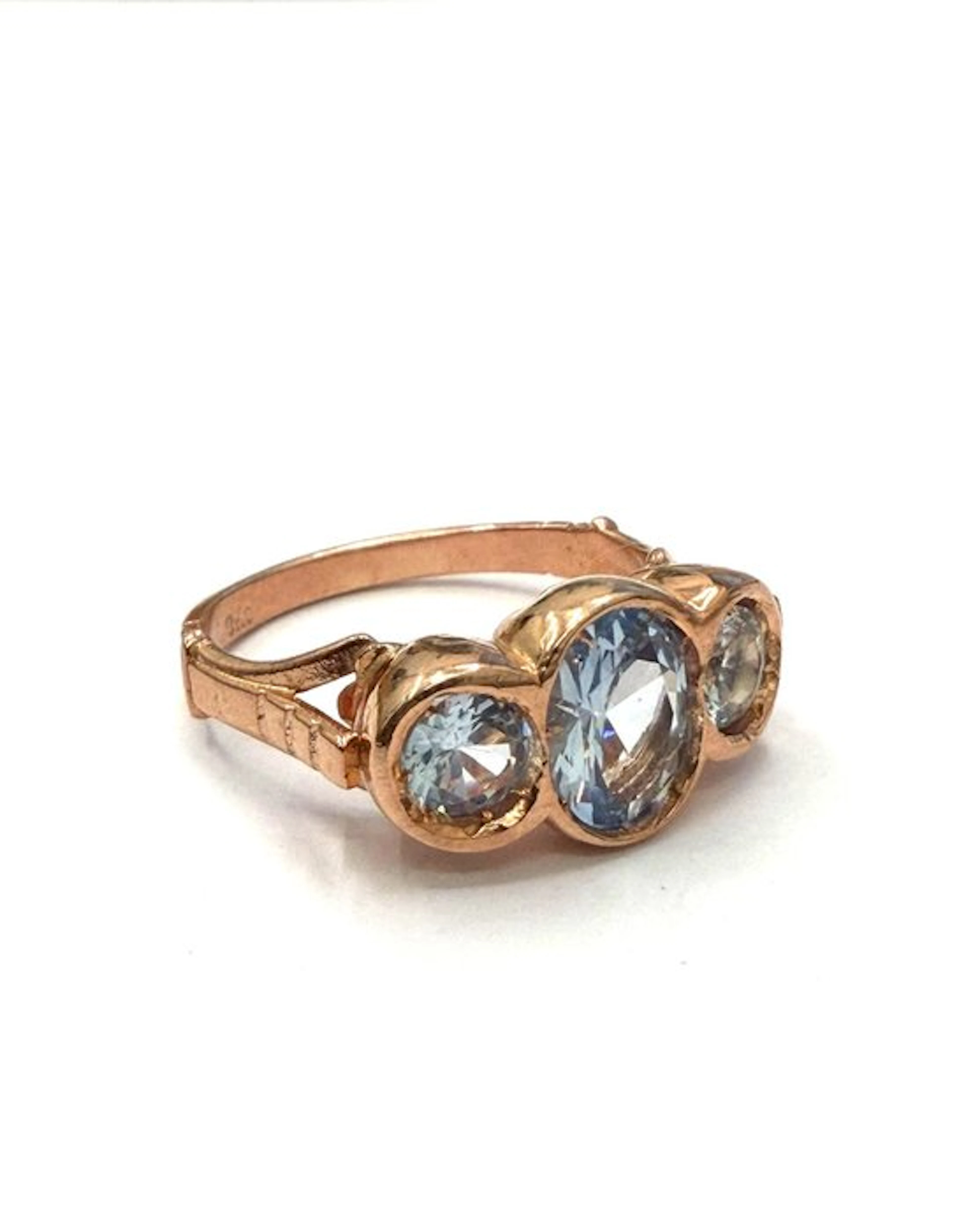 No reserve price - Ring - 9 kt. Rose gold, Silver Spinel