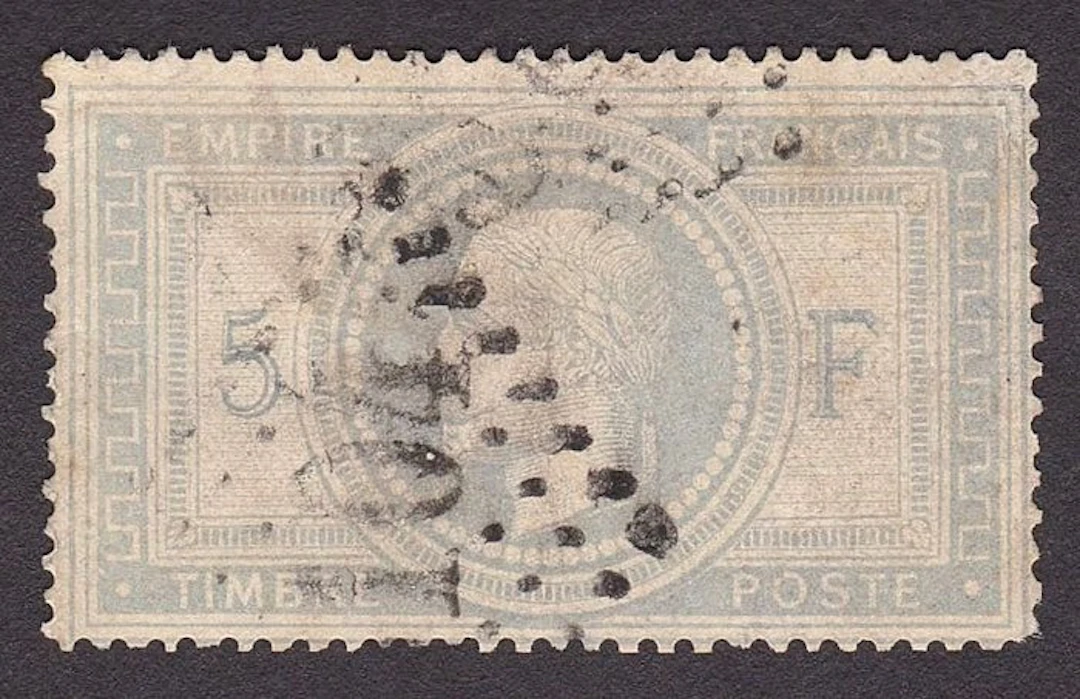 France 1862/1870 - Napoleon III with laurel crown 5F...