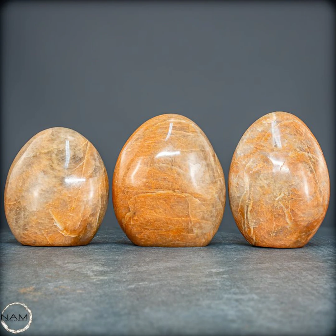 Peach Moonstone Freeform Set – Warm Elegance in Soft...