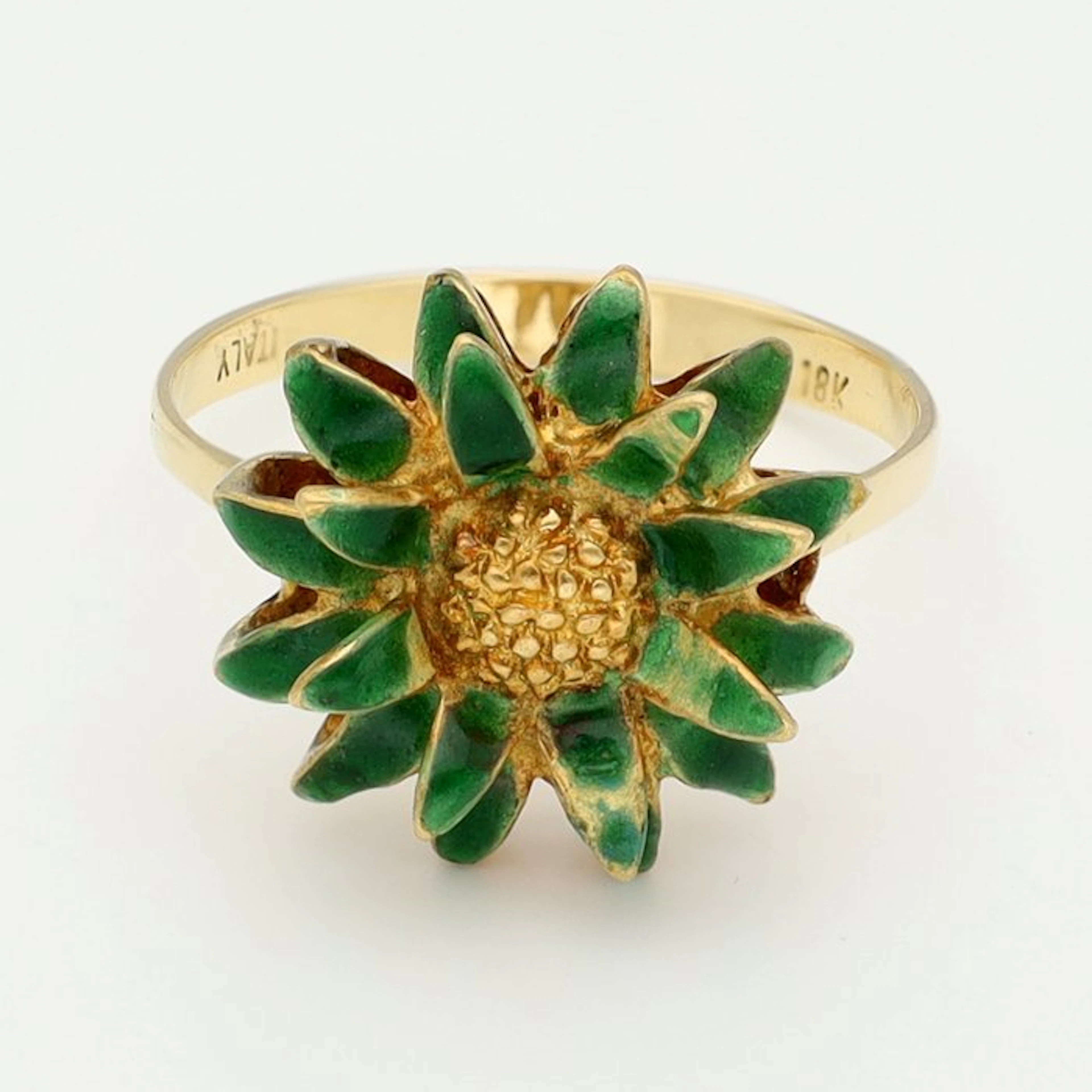 Ring - 18 kt. Yellow gold - Enamel
