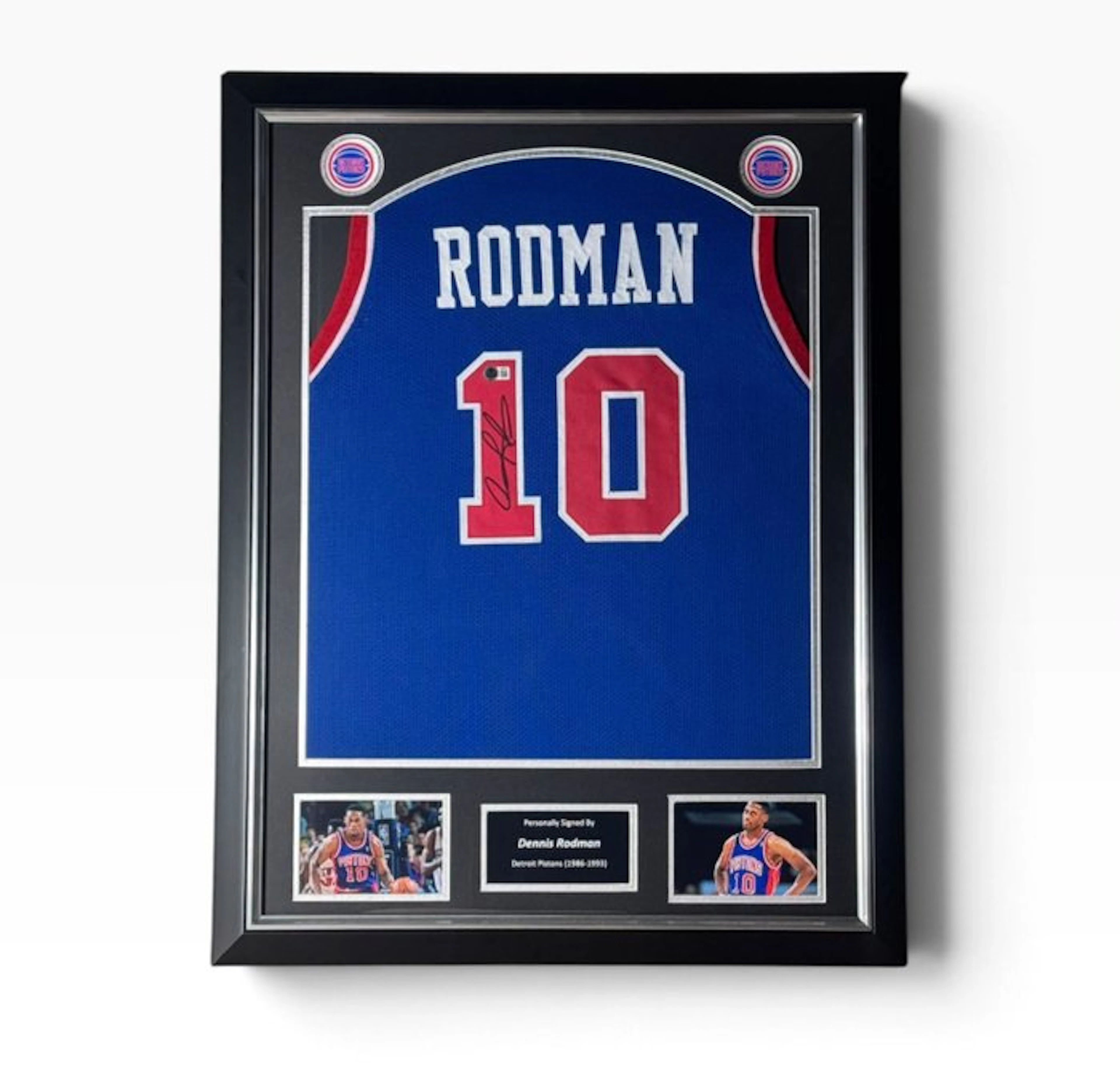 Detroit Pistons - NBA - Dennis Rodman - Premium Frame - Singed Custom