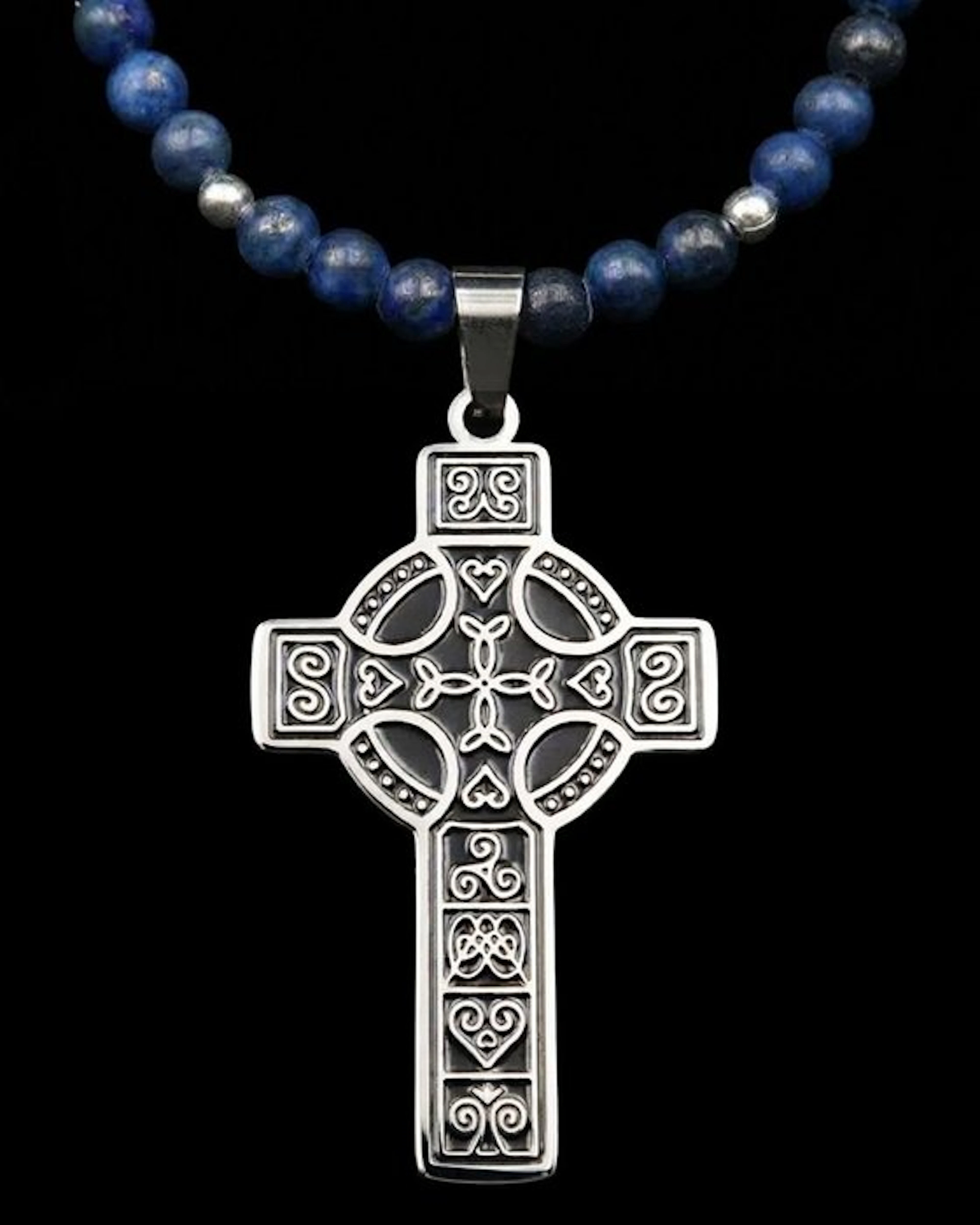Lapis lazuli - Collier Croix Celtique – Shield of Light –...