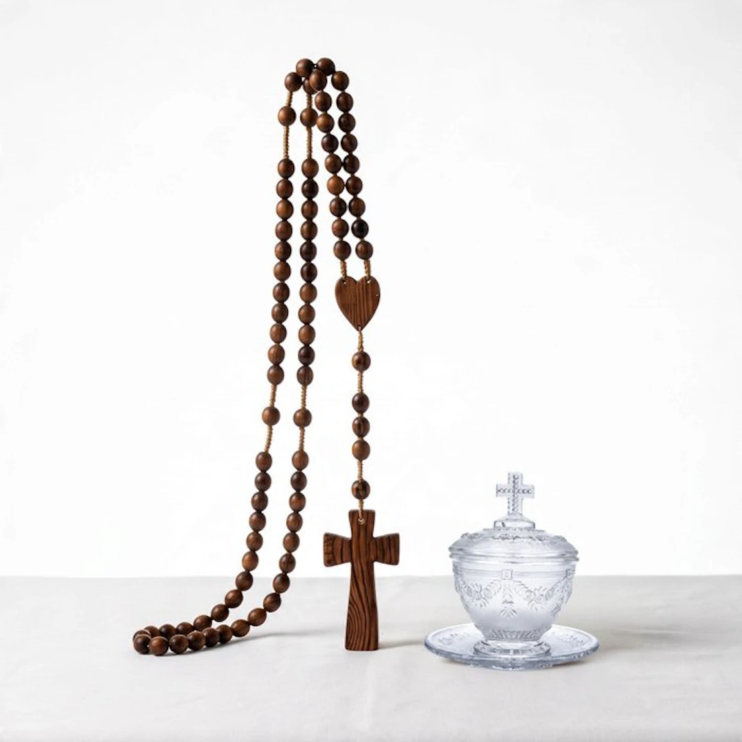 Rosary - Model "Lux Mundi" + Censer in Cut Crystal...
