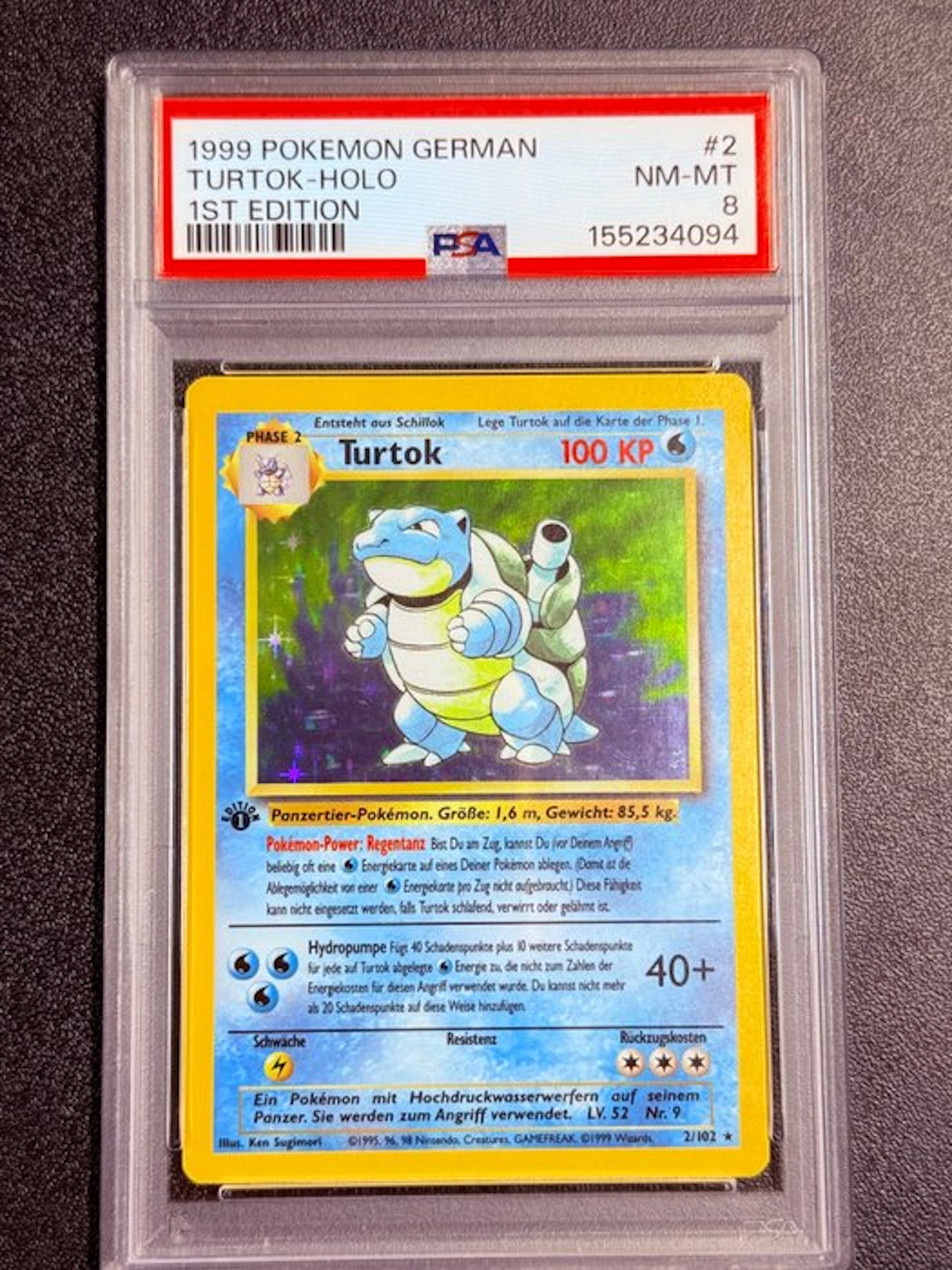 Pokémon - 1 Graded card - Turtok 2/102 Foil, First edition - PSA 8 - WOTC