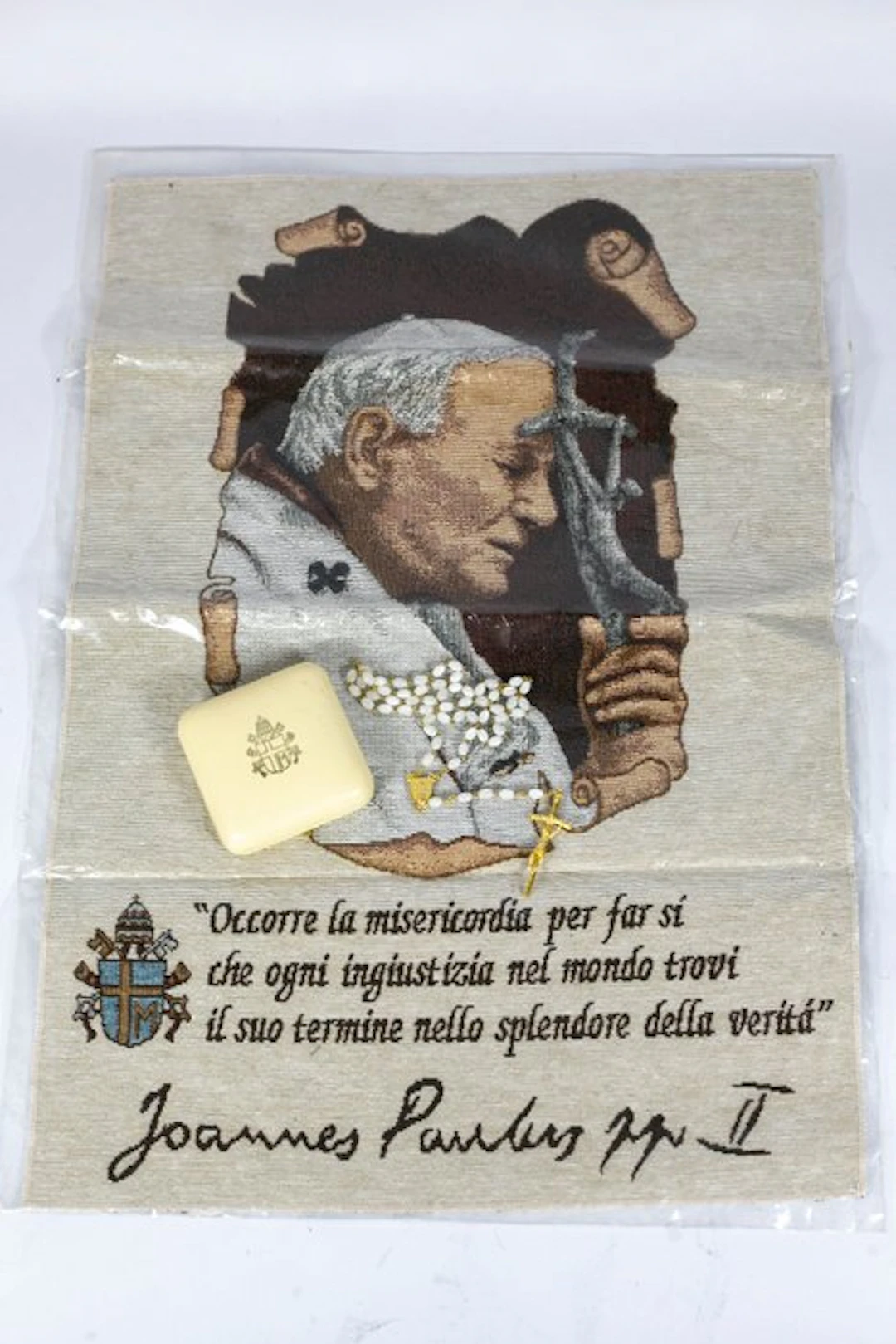 Rosary - Saint John Paul II – Pontifical rosary with...
