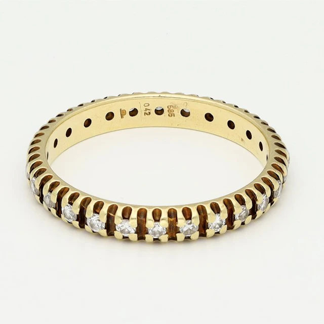 Ring - 14 kt. Yellow gold Diamond (Natural)