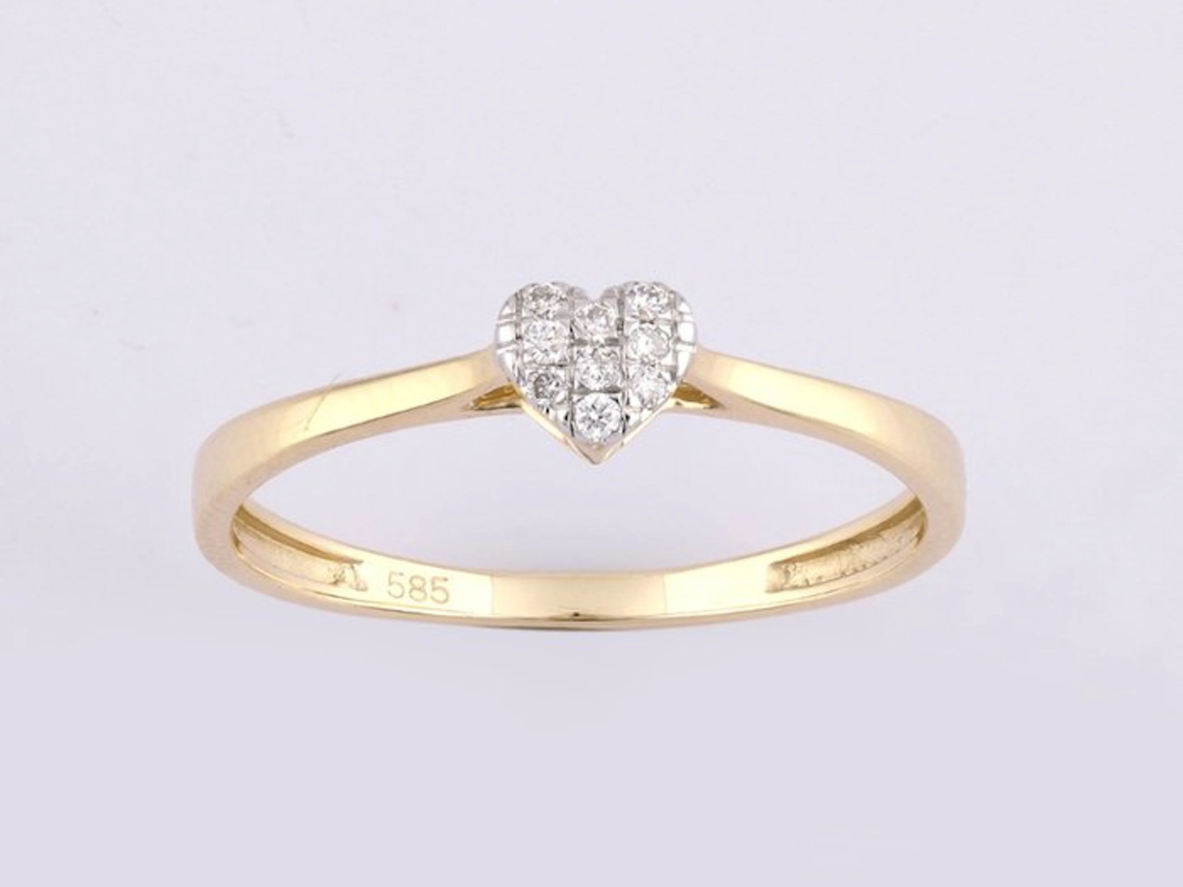 No reserve price - Ring - 14 kt. Yellow gold - 0.06ct. tw. Diamond (Natural)