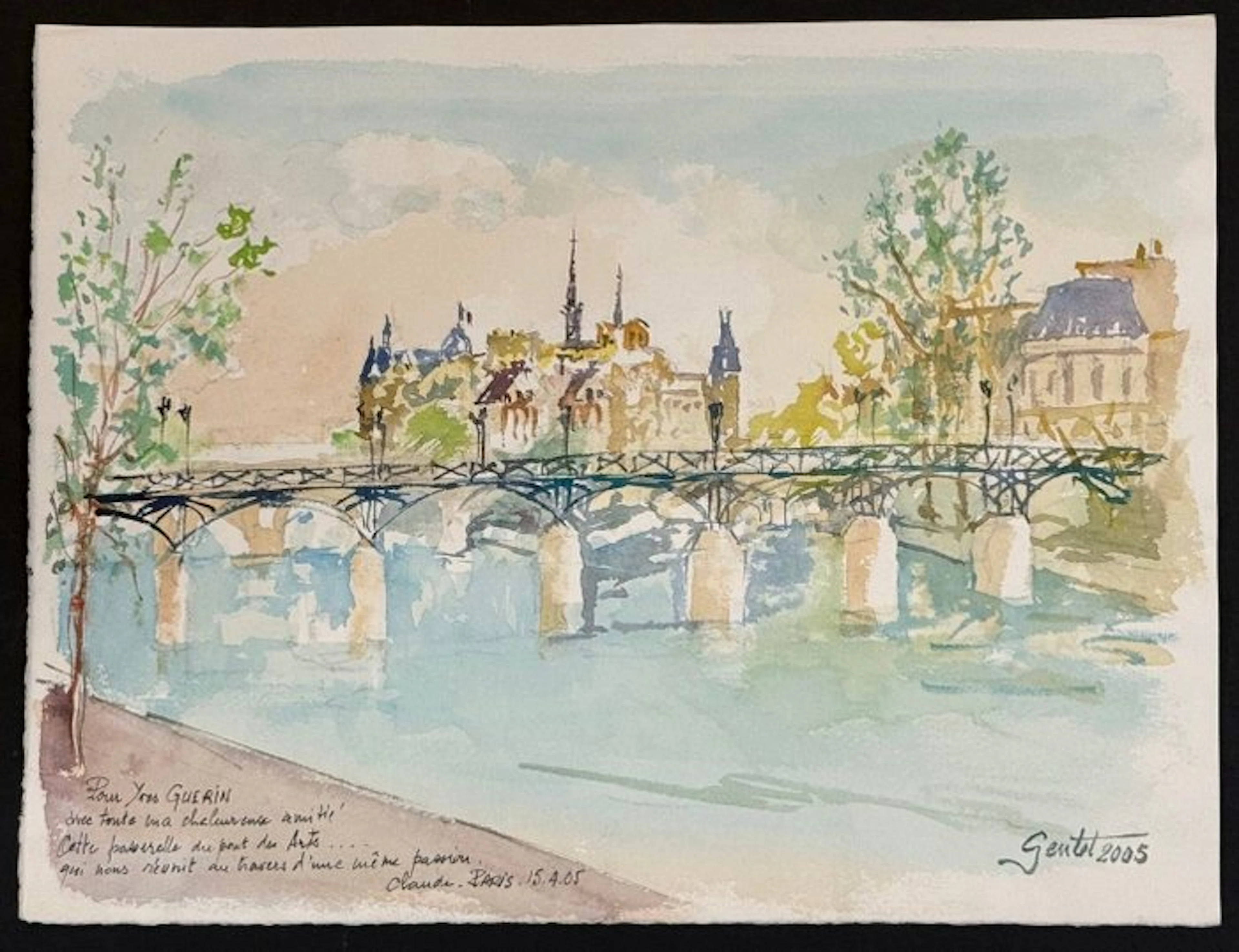 Claude Gentot (XX) - La passerelle du pont des Arts