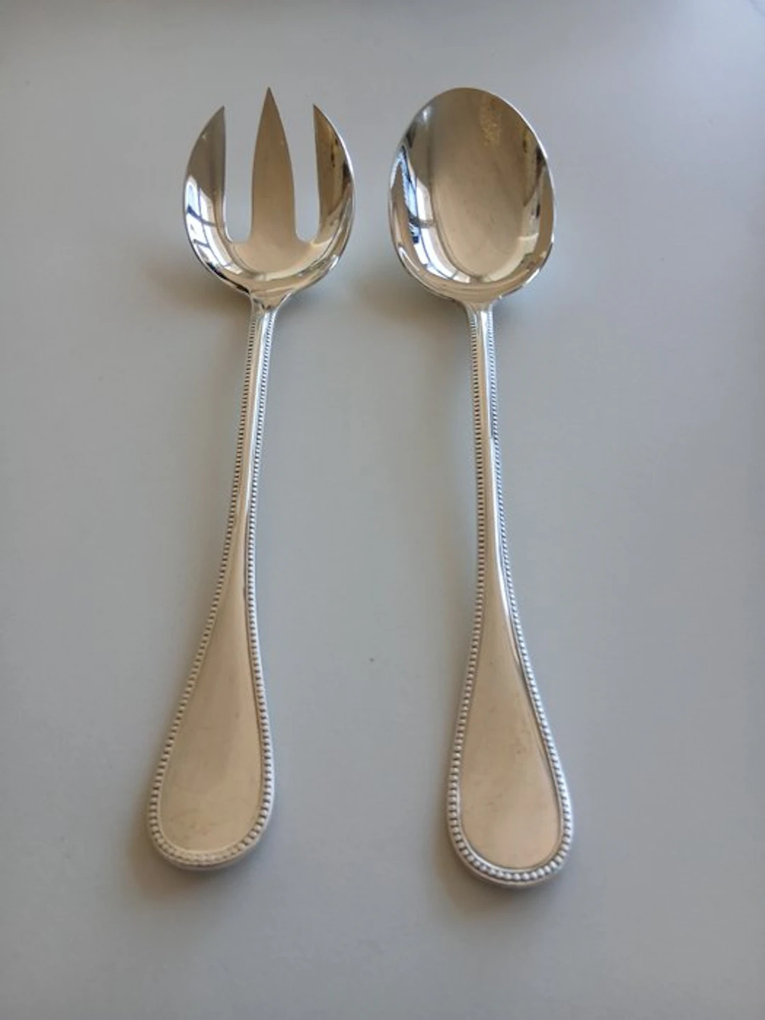 Christofle - Salad servers - Silverplated - 1960-1970 - Pearl Pattern