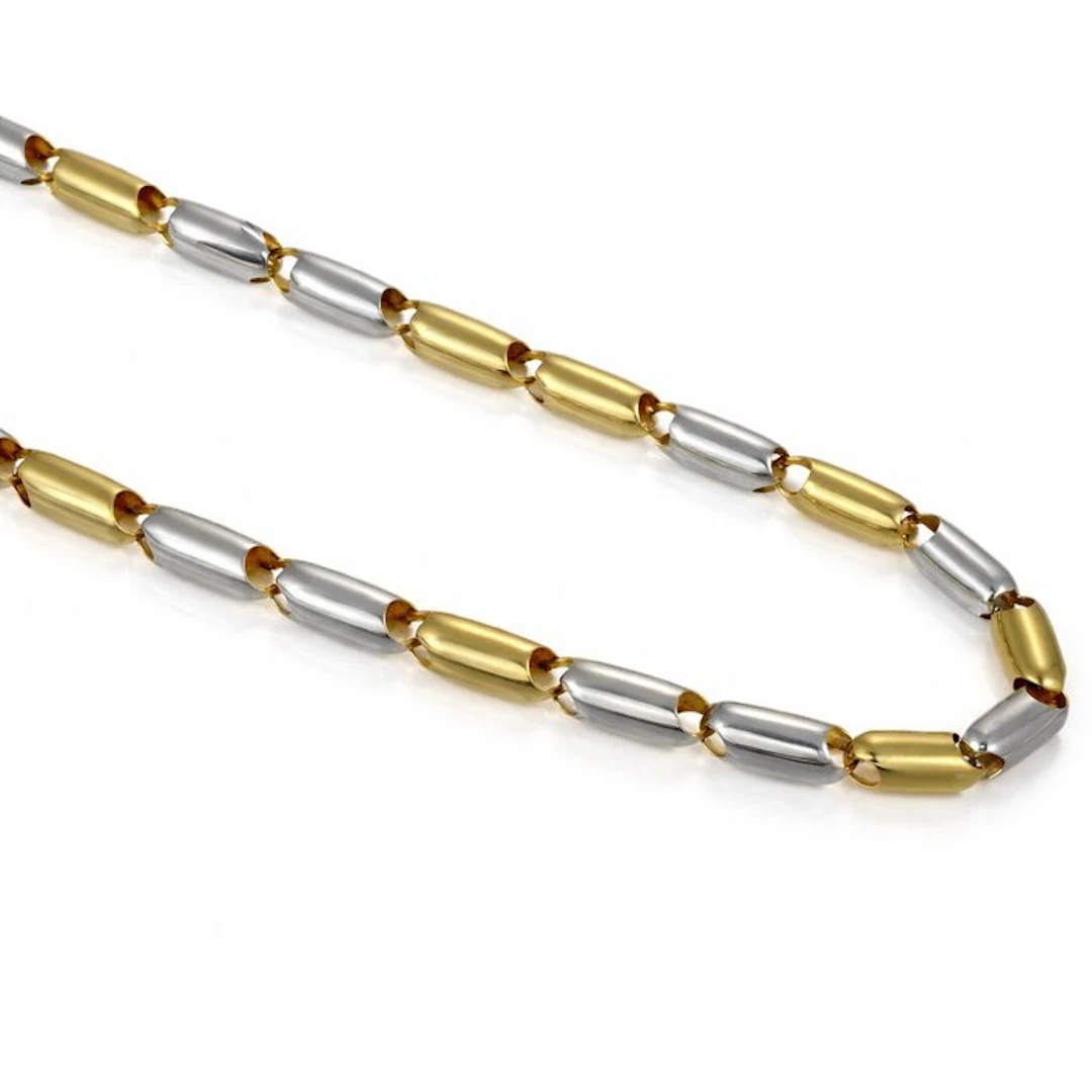 Necklace - 18 kt. Yellow gold, White gold - Made in Italy - Handmade
