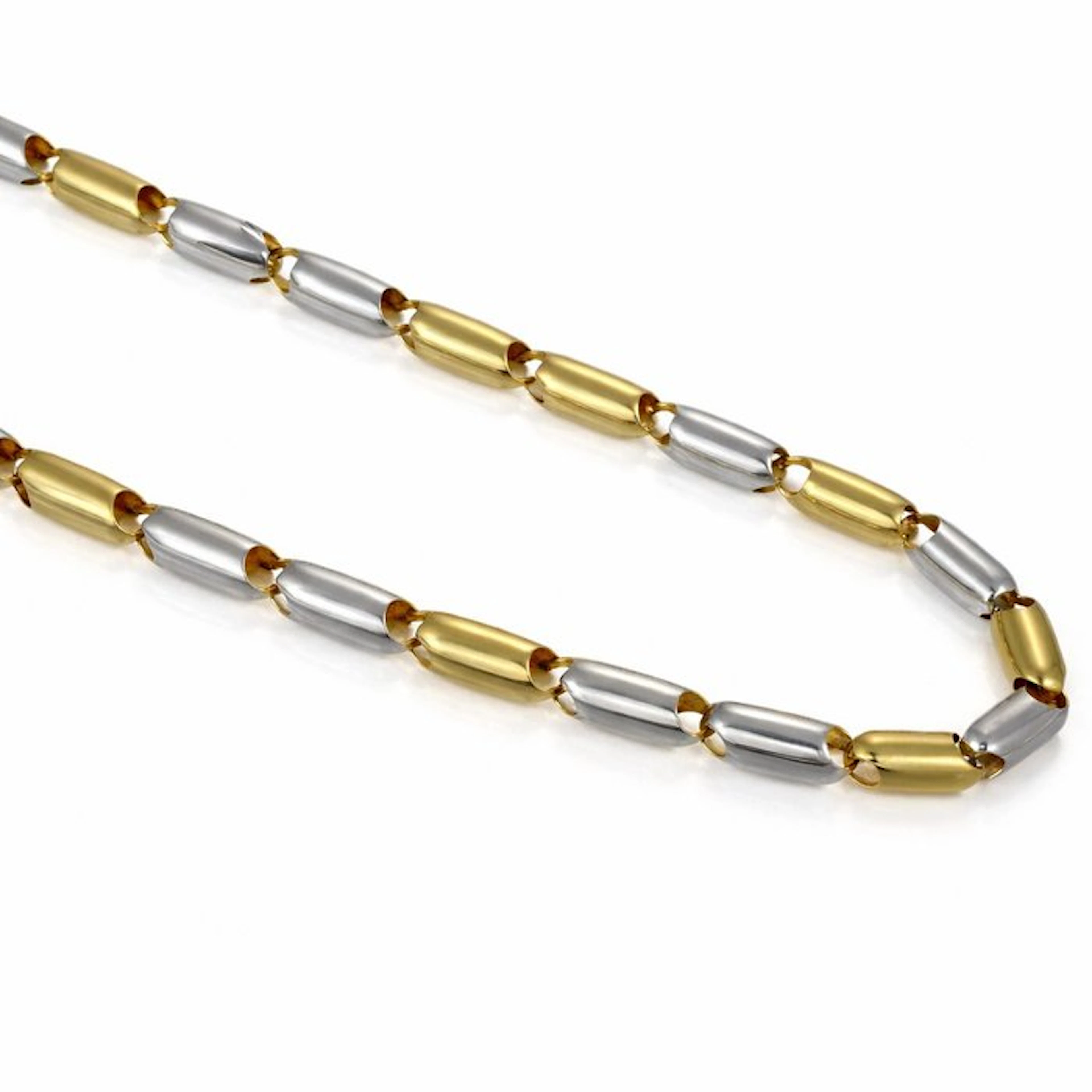 Necklace - 18 kt. Yellow gold, White gold - Made in Italy - Handmade
