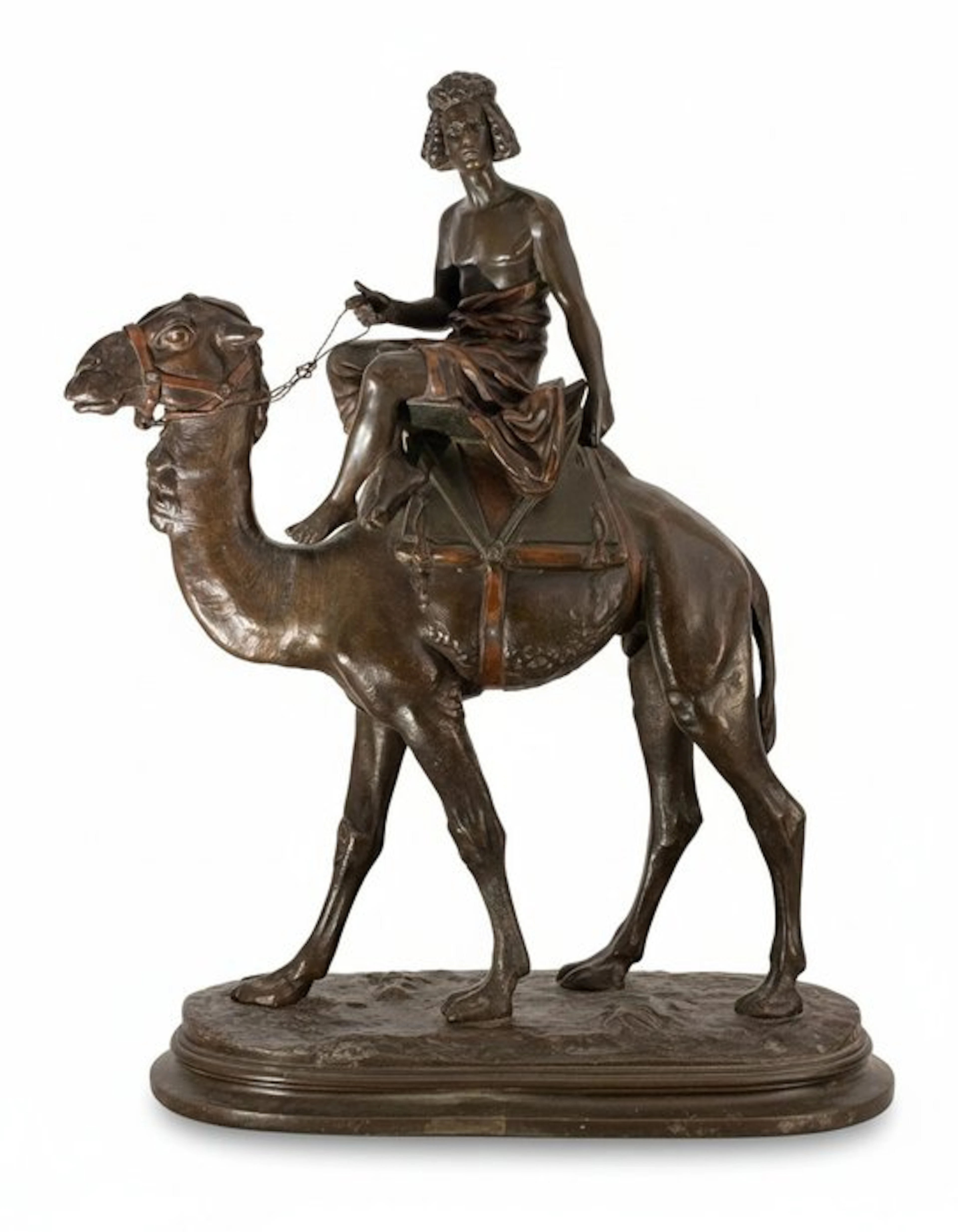 Emile Guillemin (1841-1907) - Sculpture, Méhariste Soudanais - 45 cm - Spelter
