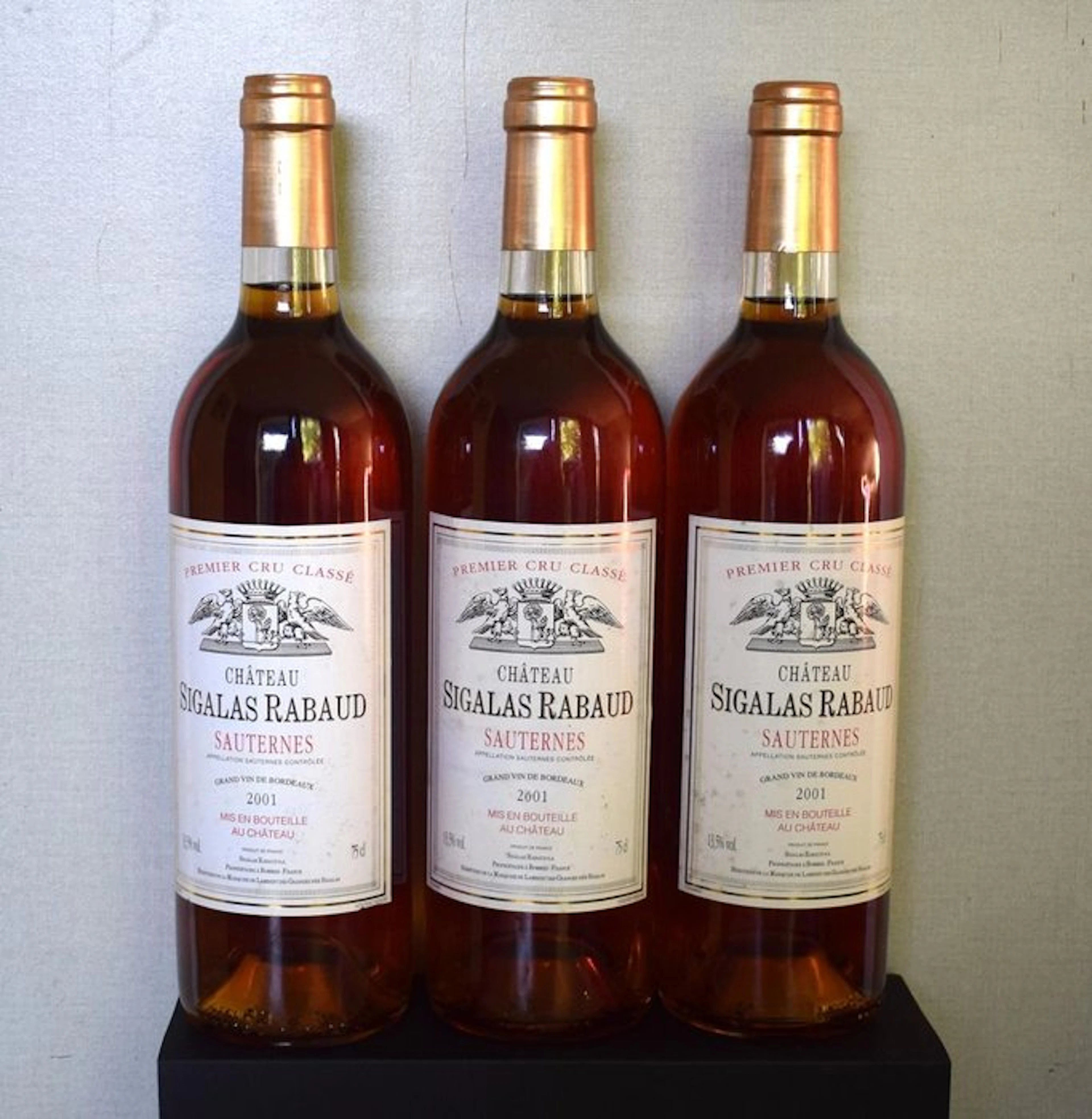 2001 Château Sigalas Rabaud - Sauternes 1er Grand Cru Classé - 3 Bottles