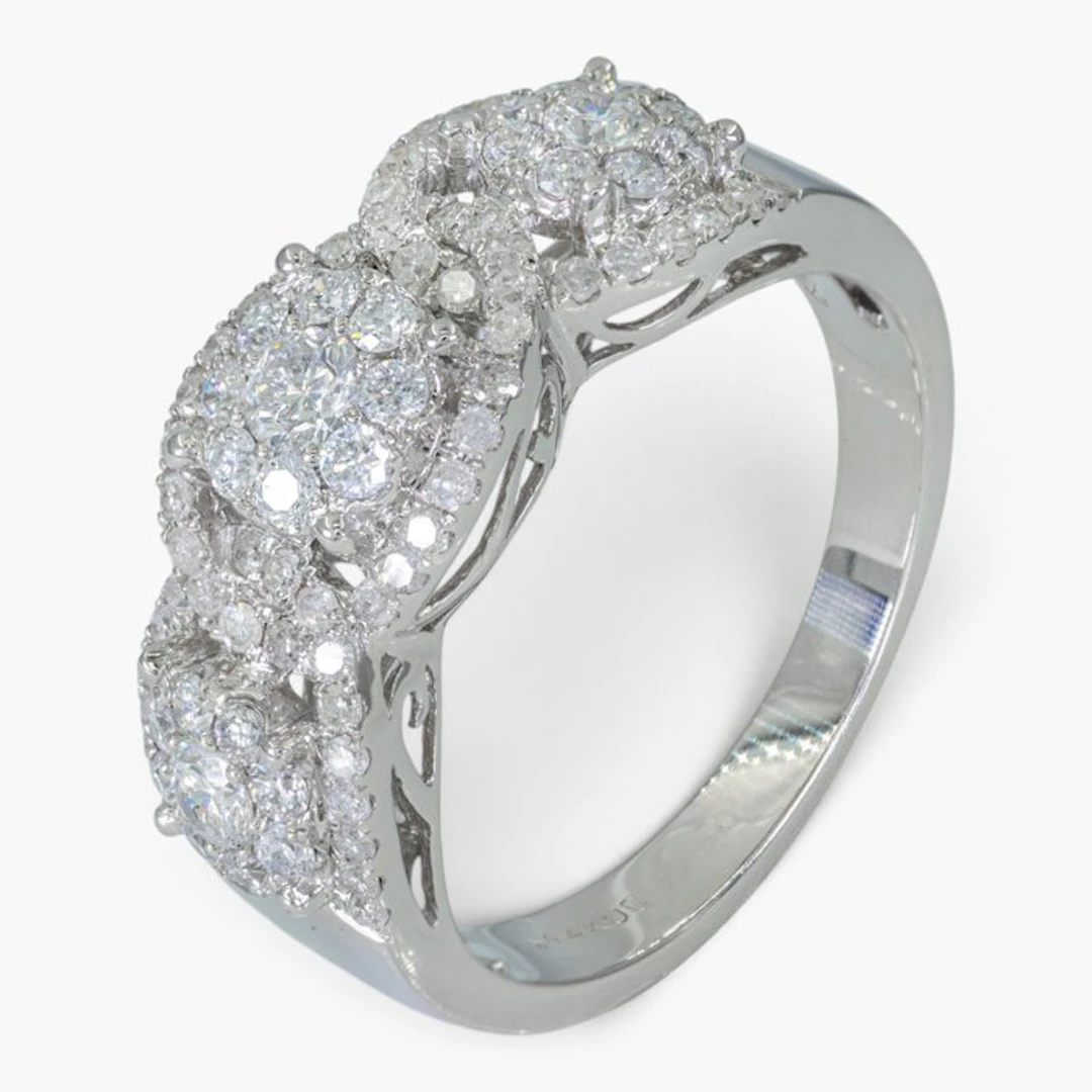 No reserve price - Ring - 14 kt. HRD, White gold - 0.85ct. tw. Diamond