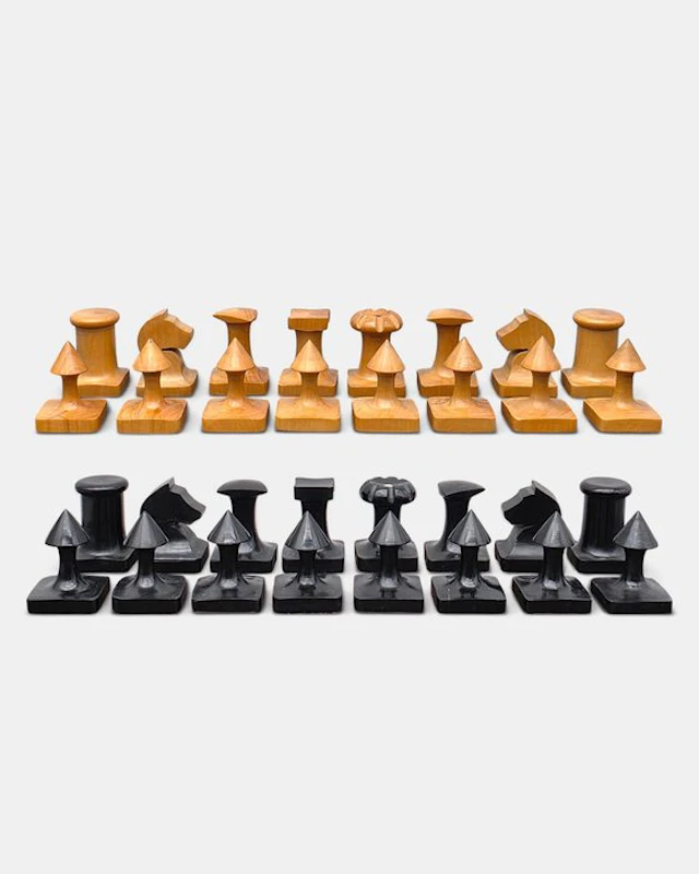 Attributed to Johannes Hirsch - Chess set - Reformist (pre- bauhaus) - Wood