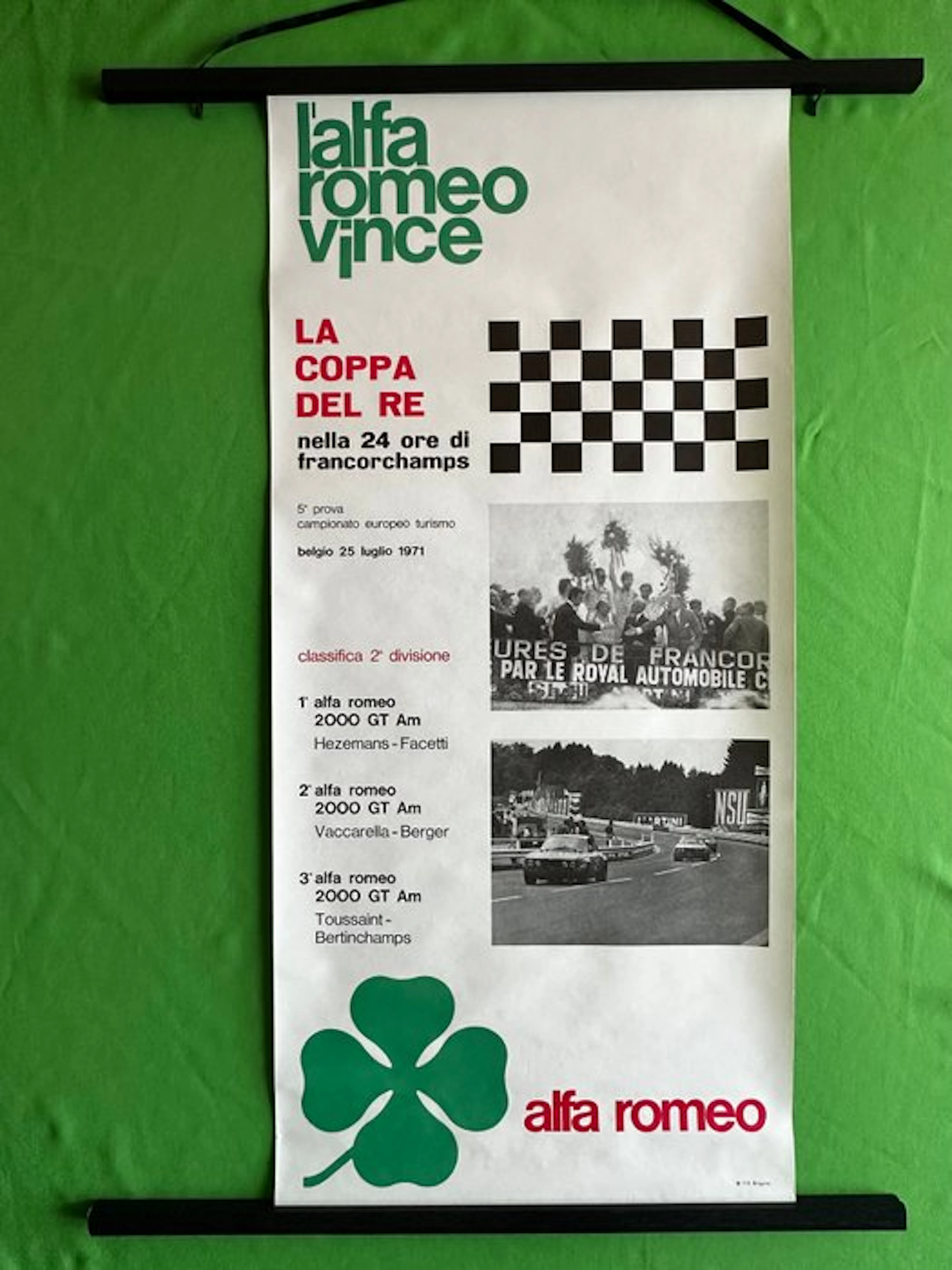 Poster - Alfa Romeo - Coppa del Re nella 24 ore di Francorchamps