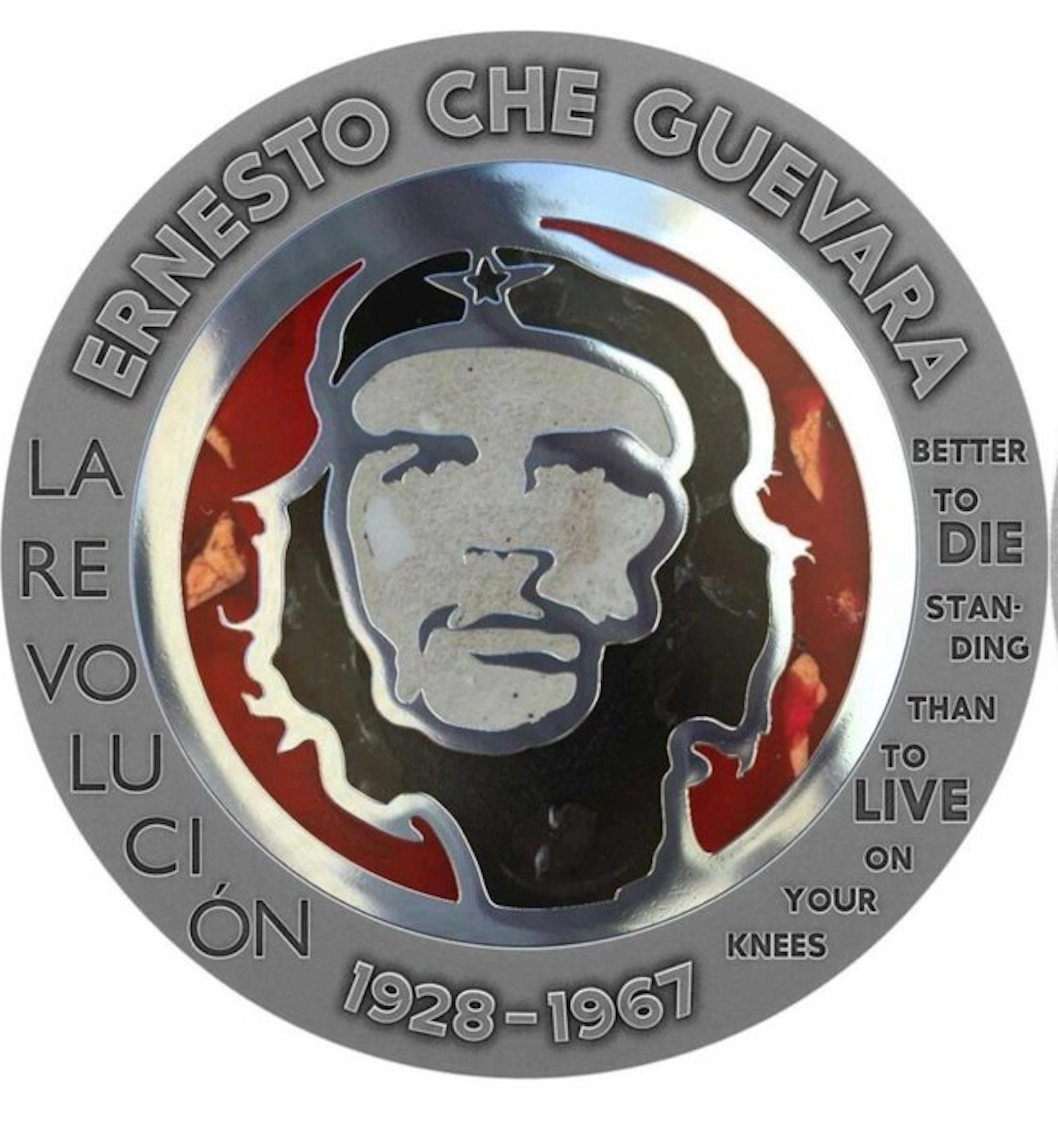 Congo. 1 Onza 2023 Ernesto Che Guevara Amber / Polybern Steel Handmade Insert