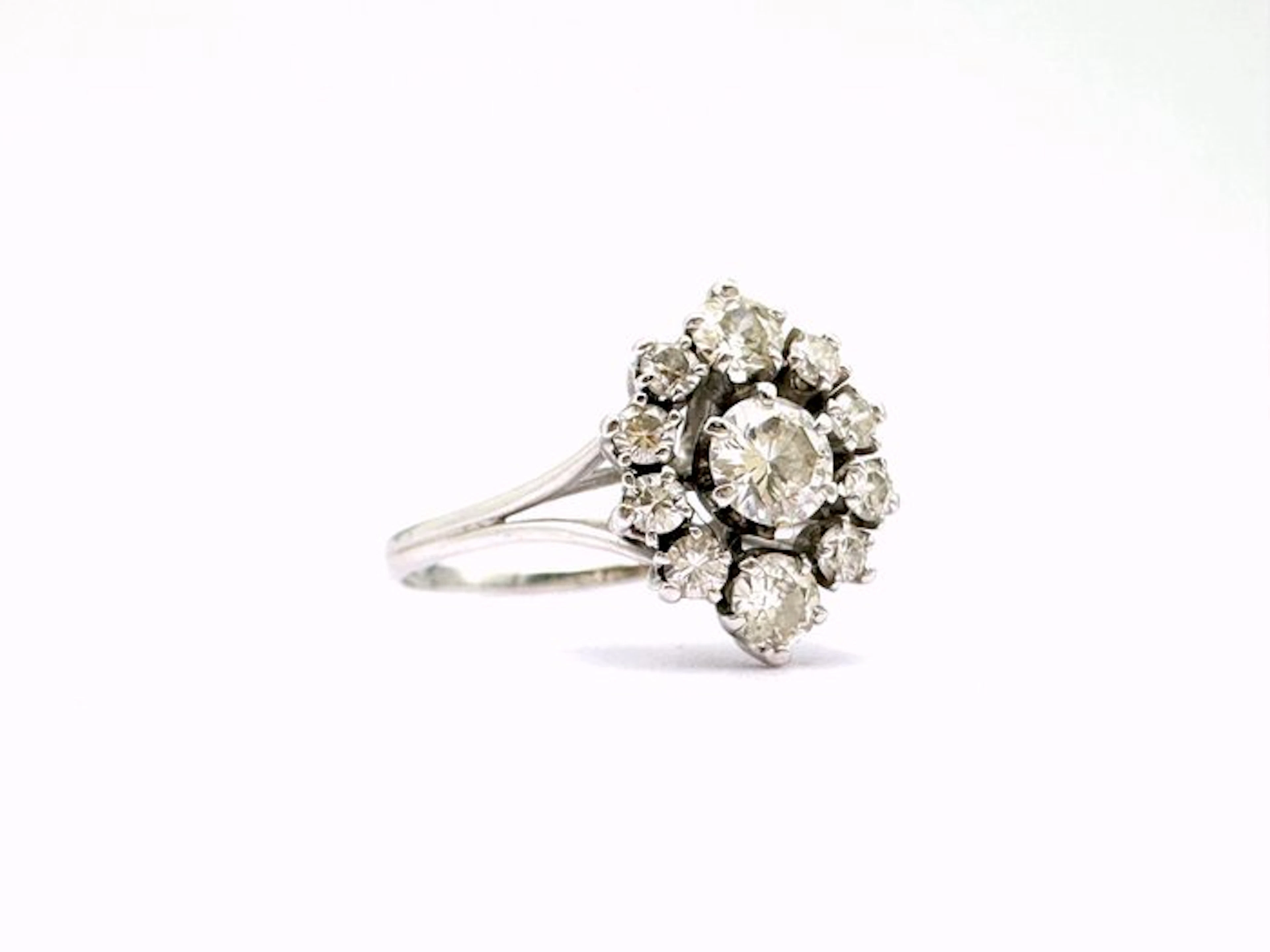 Ring - 18 kt. White gold - 1.40ct. tw. Diamond (Natural)