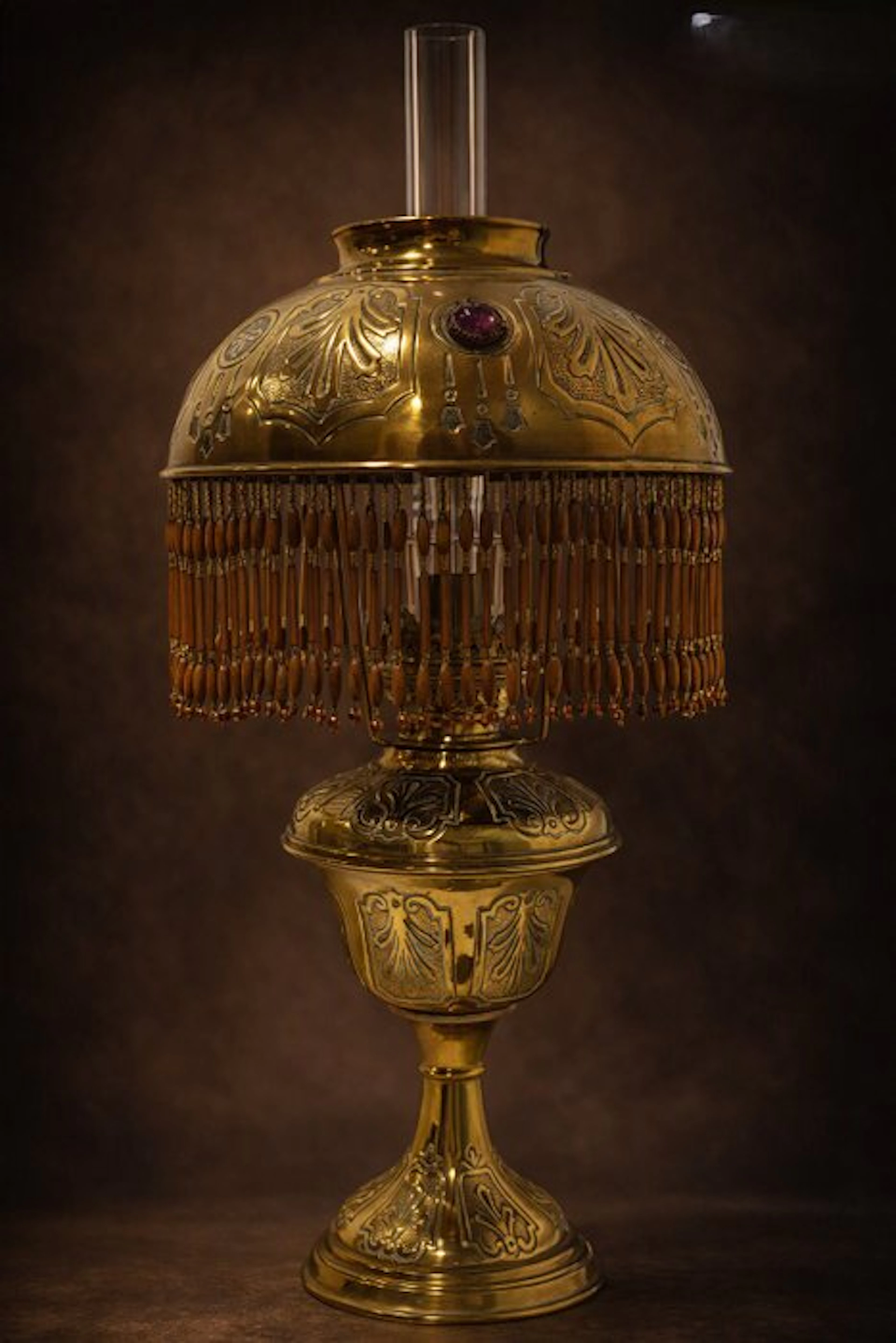 Table lamp - Glass, Brass - Parisian lamp 51 cm