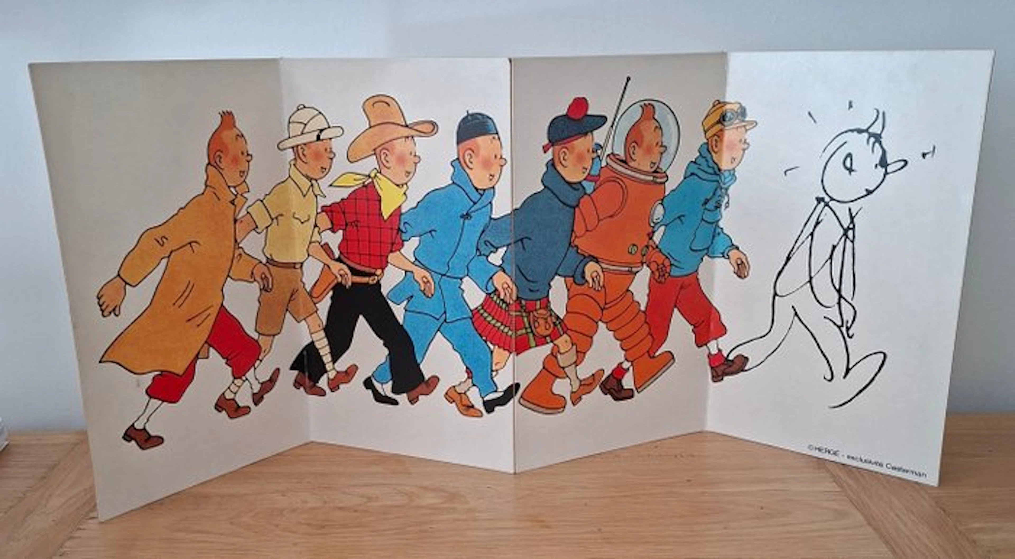Tintin - Grand PLV 4 volets Tintin et L'Alph-Art - 1...