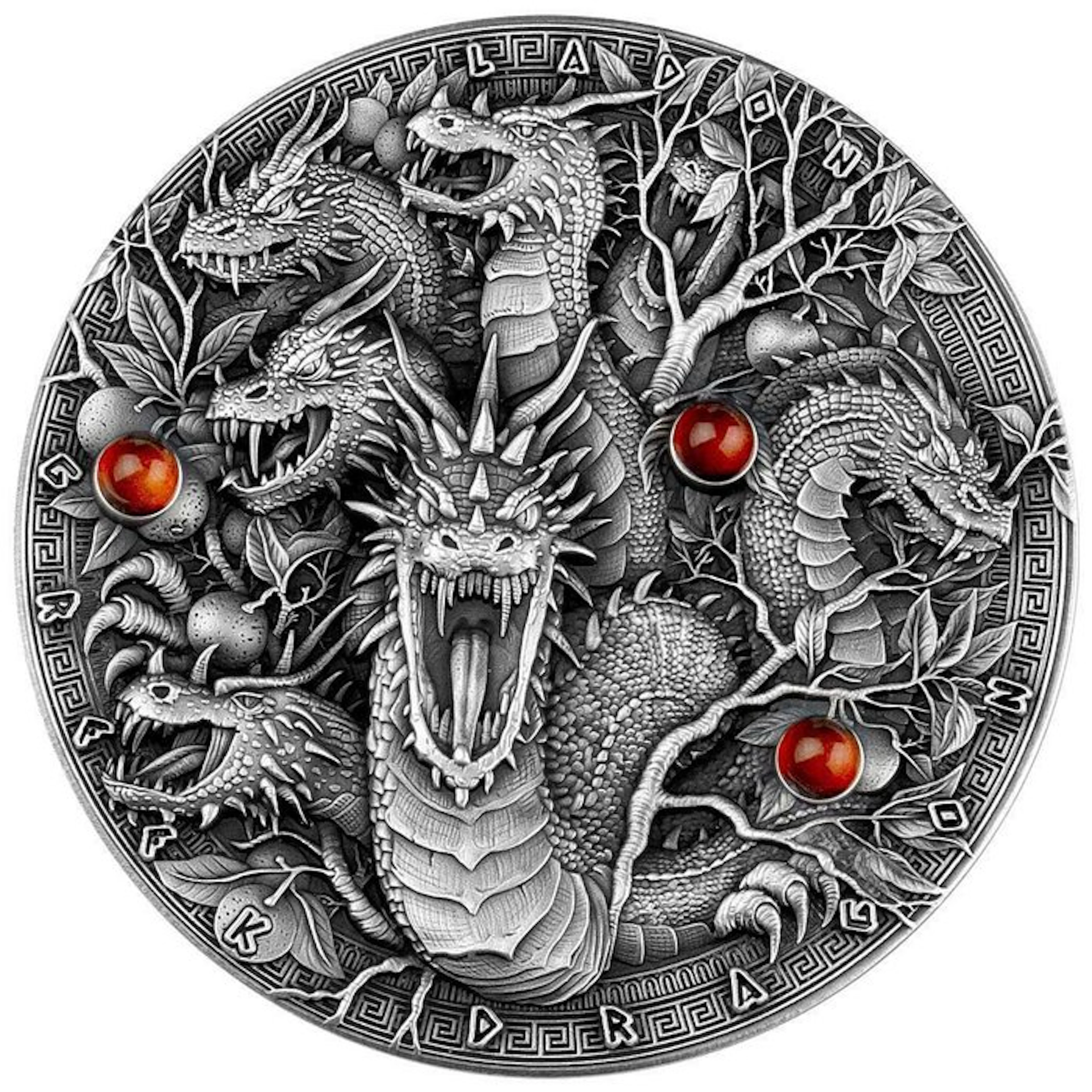 Niue. 2 Dollars 2022 Ladon Greek Dragon, 2 Oz (.999)