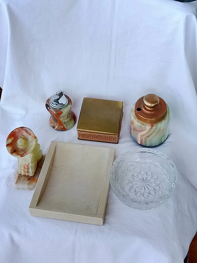 No reserve price - Lighter - Glass, Onyx, Brass, Stone - (6)