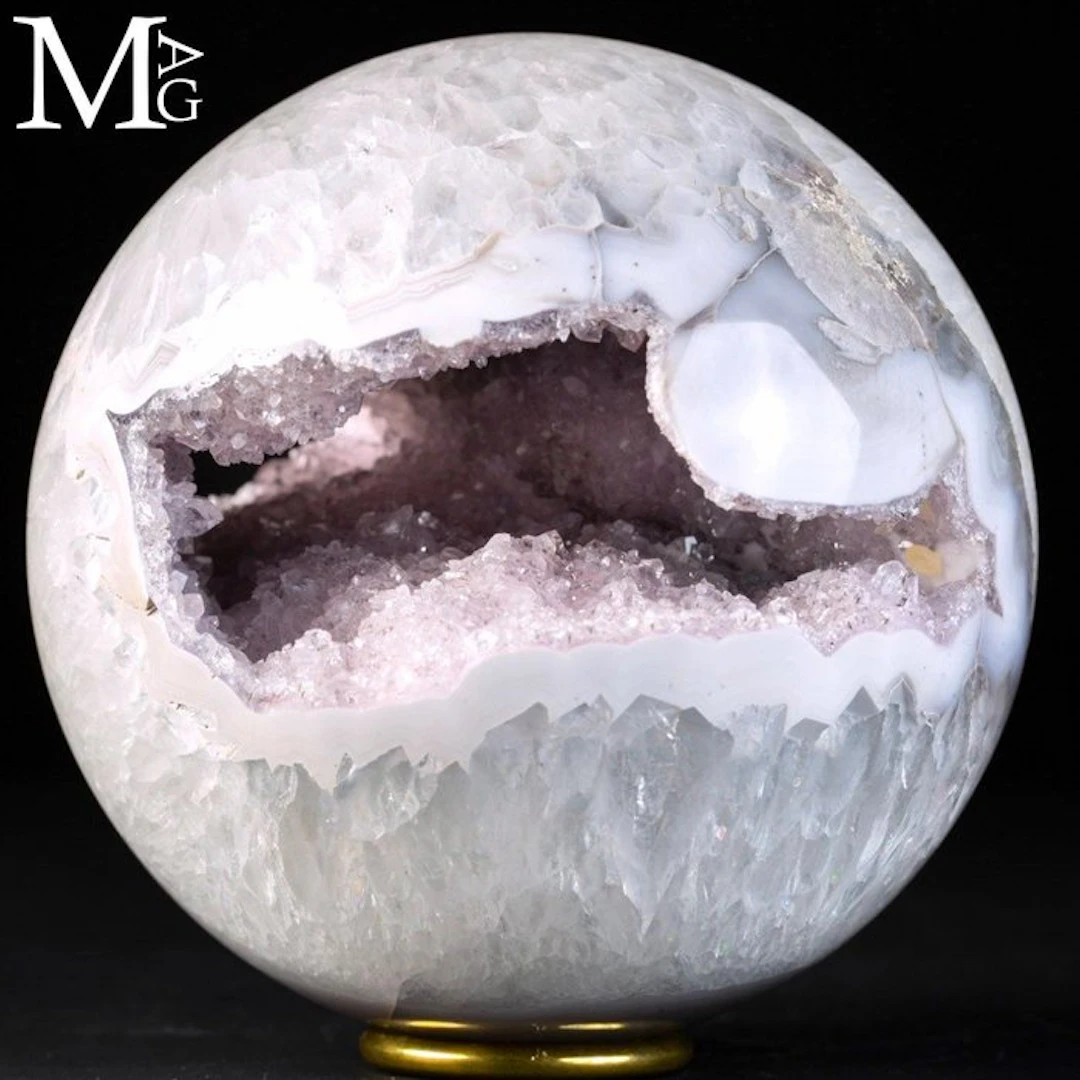 Amethyst Crystals Polished Brazilian Amethyst Geode...