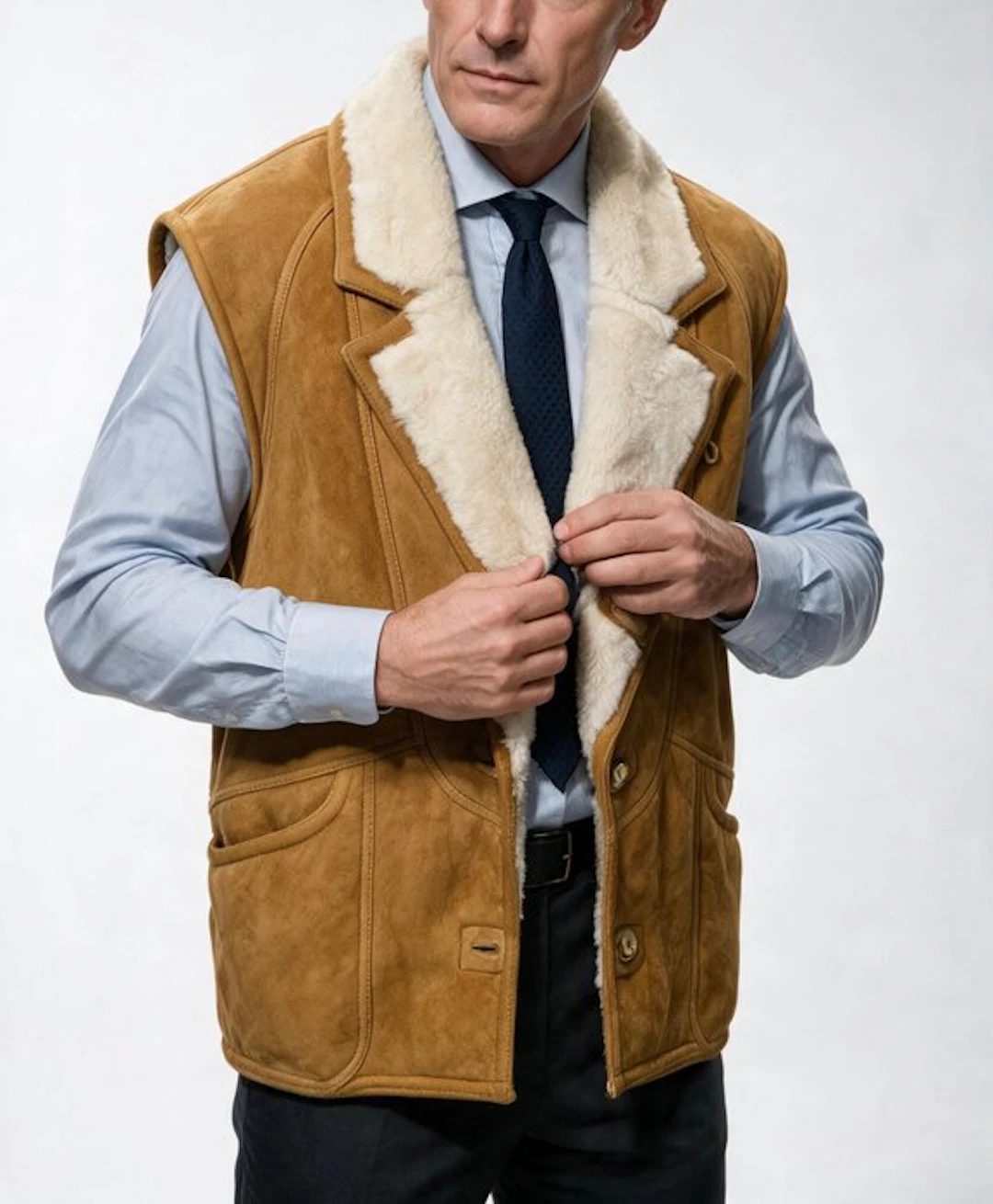 Original SHEARLING 100% Genuine Suede Leather Exclusive...