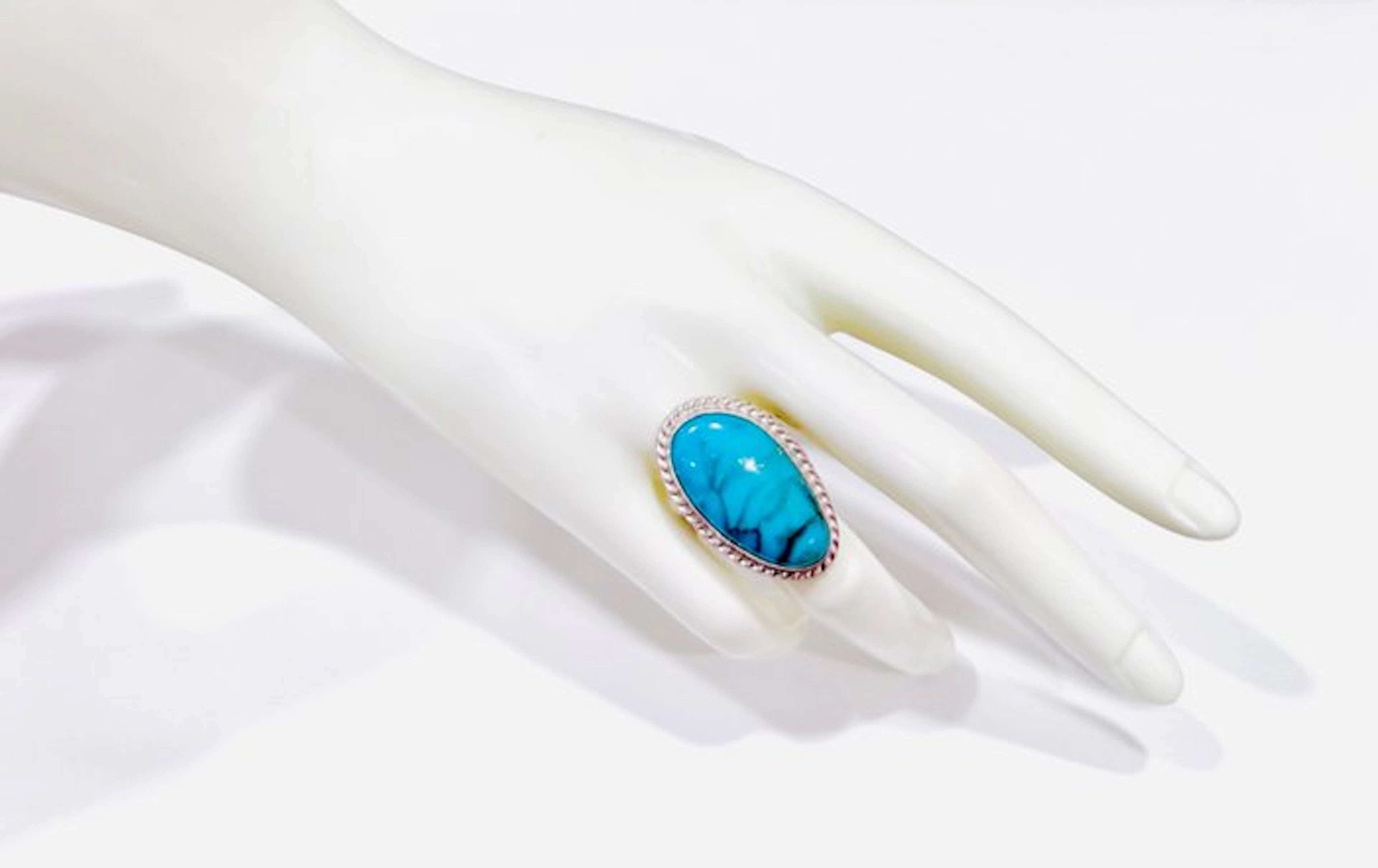 No reserve price - Ring Silver Turquoise
