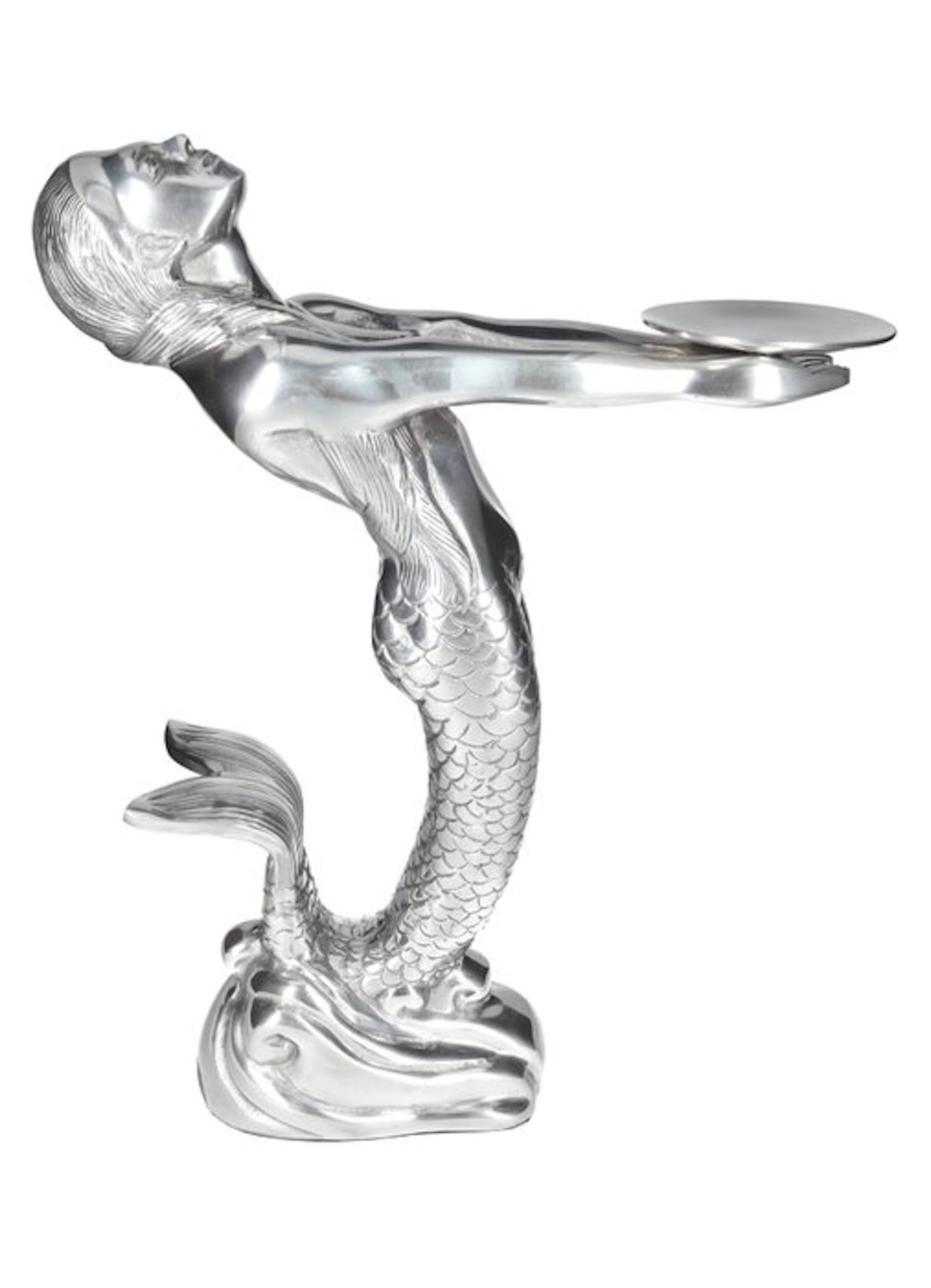 Sculpture, Zeemeermin - kaarsenhouder - 52 cm - Aluminium