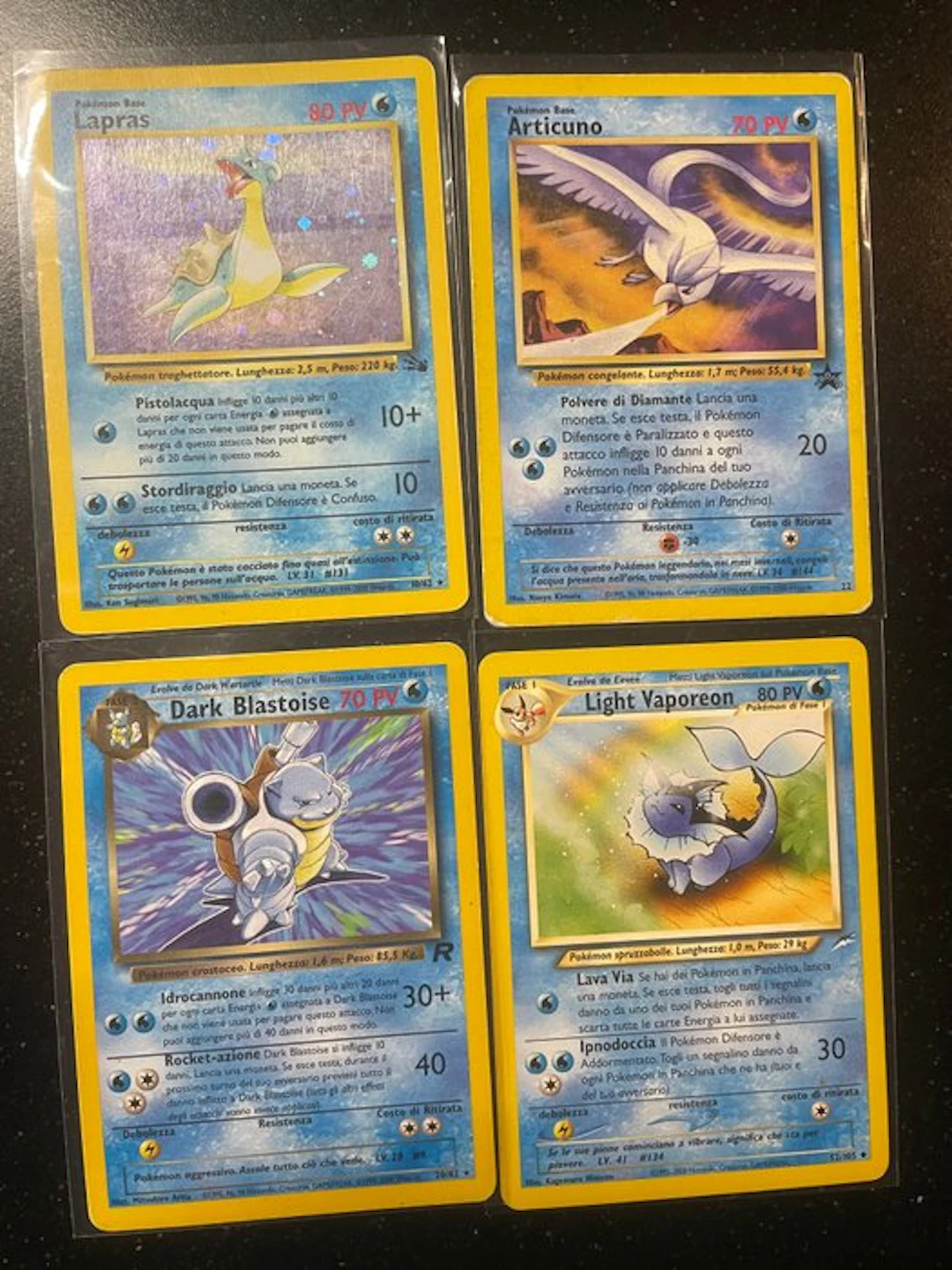 Pokémon - 4 Card - Lapras, Articuno, Dark Blastoise Foil - WOTC
