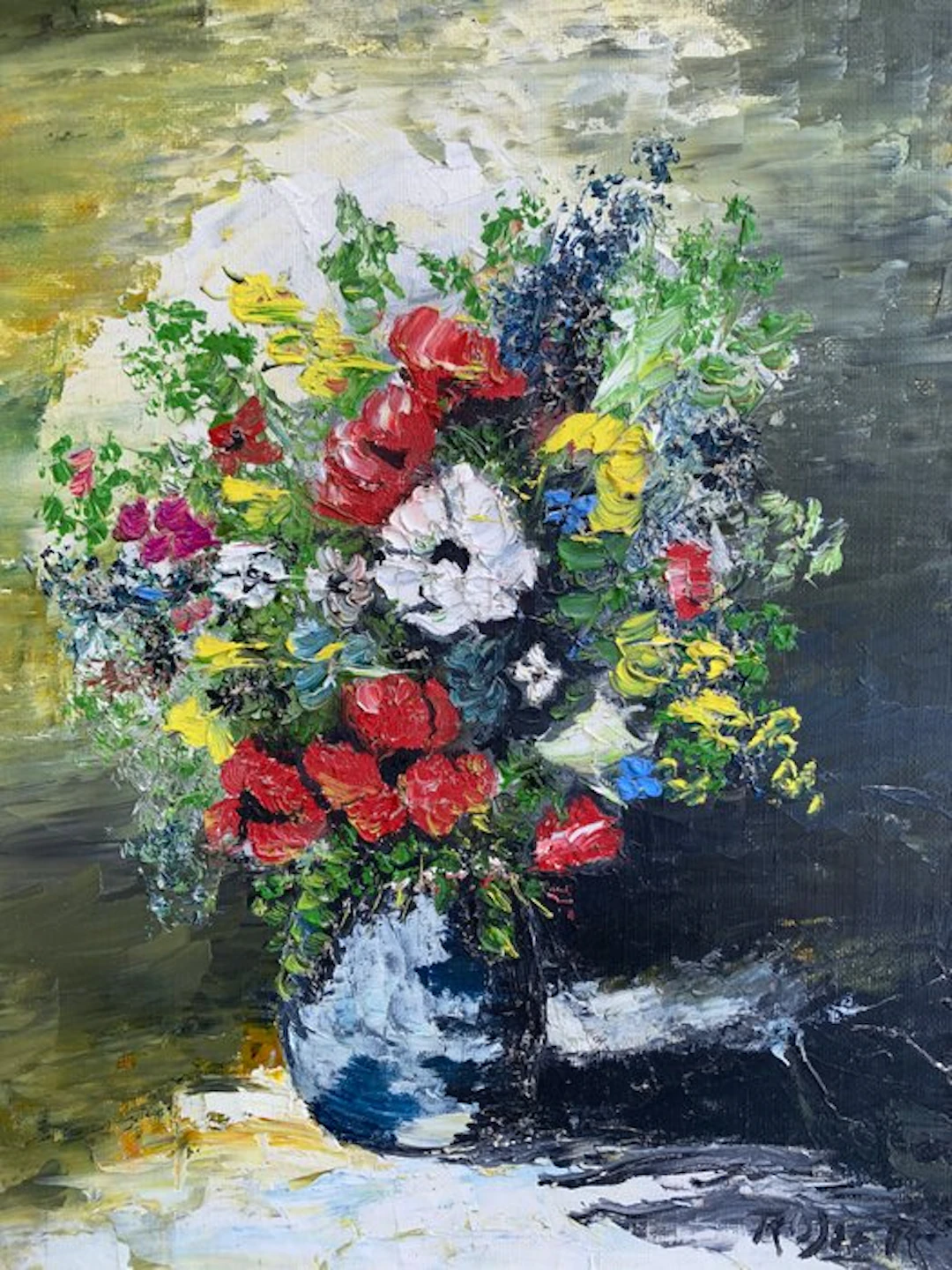 Michel Rodier (1948) - "Bouquet champêtre"