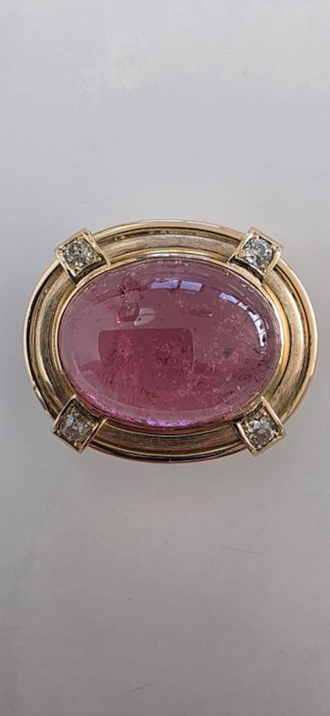 Brooch - 14 kt. Yellow gold - 38.75ct. tw. Tourmaline - Diamond