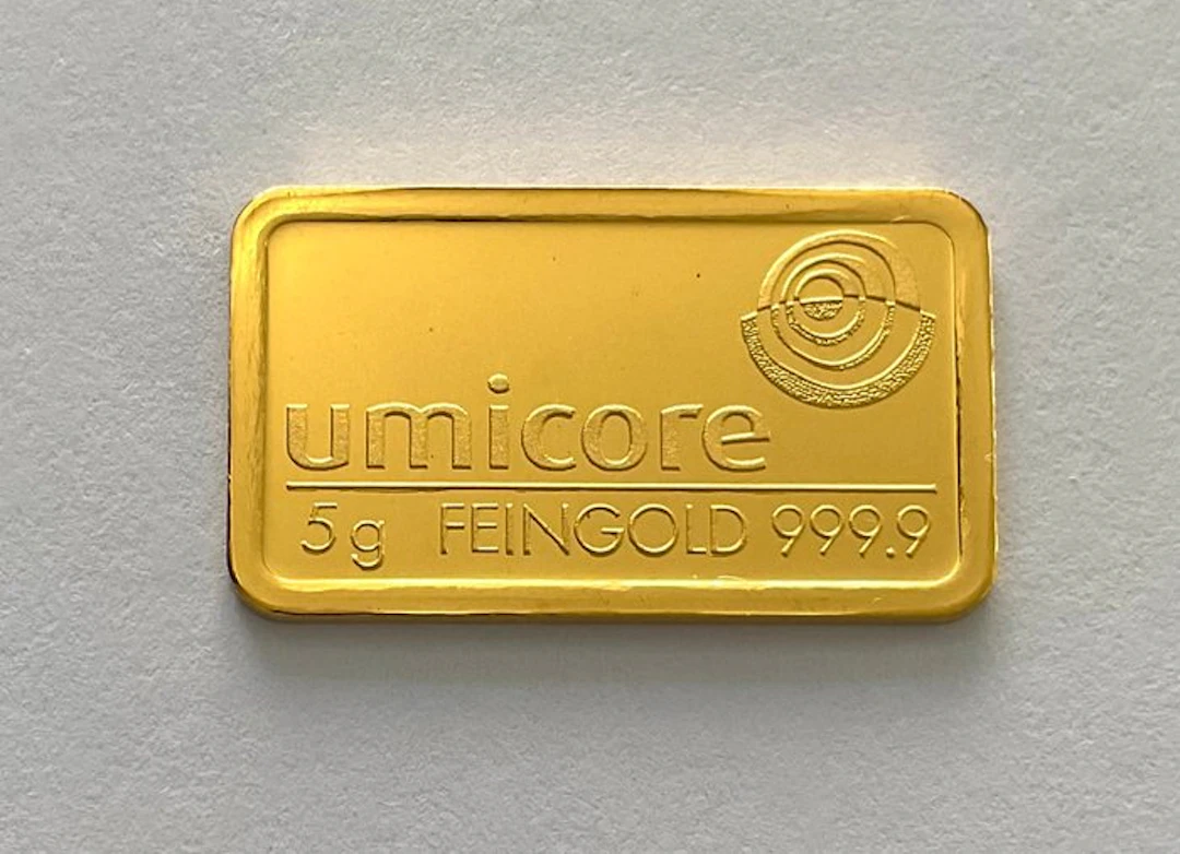 5 grams - Gold .999 - Umicore, Belgium