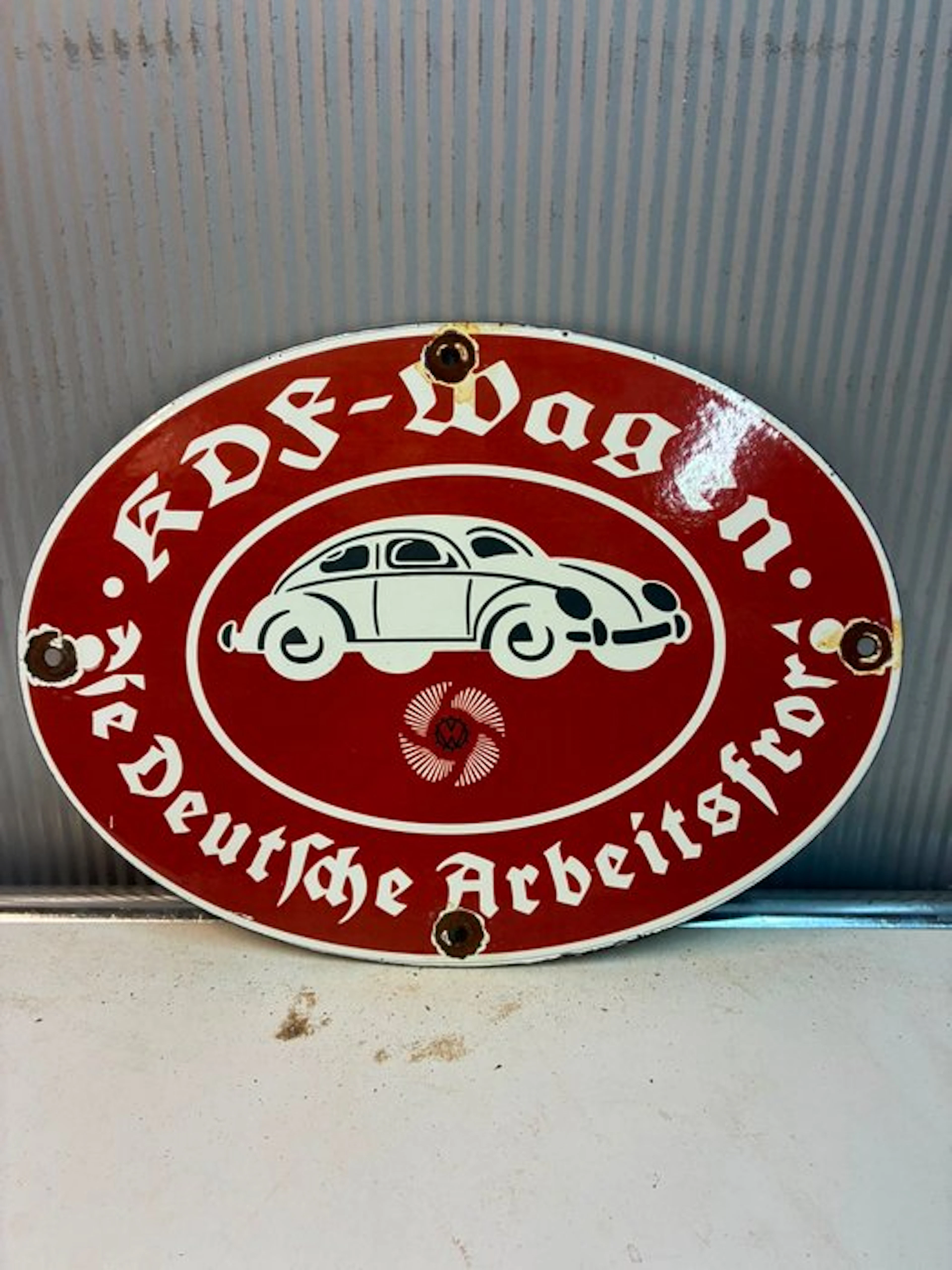 KDF-Wagen – Volkswagen Kever – Ovaal Emaille Automobilia...