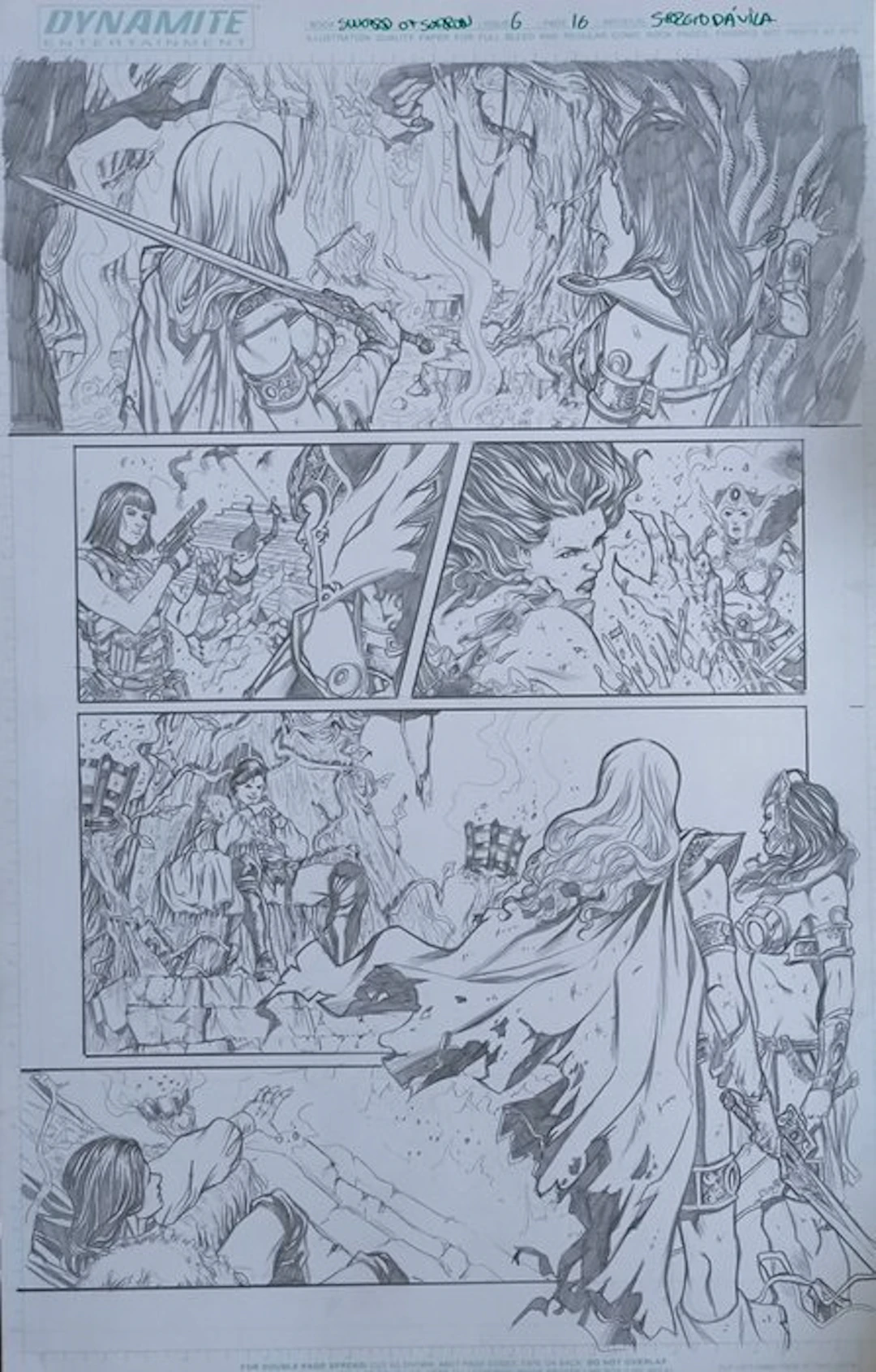 Sergio Dávila (Pencil) Original page - Swords of Sorrow - #6, Page 16