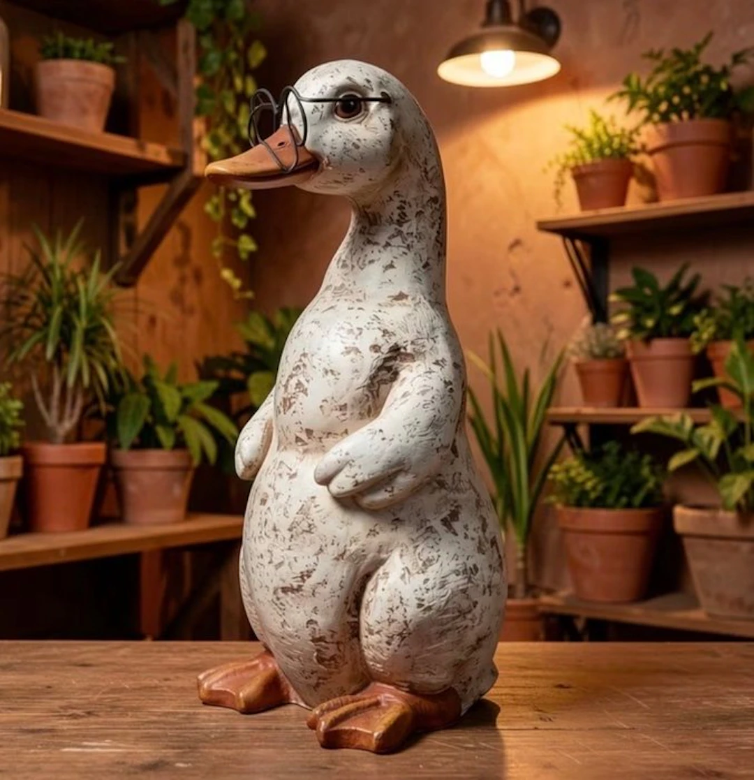 Figure - Duck with glasses - Resin, Paint