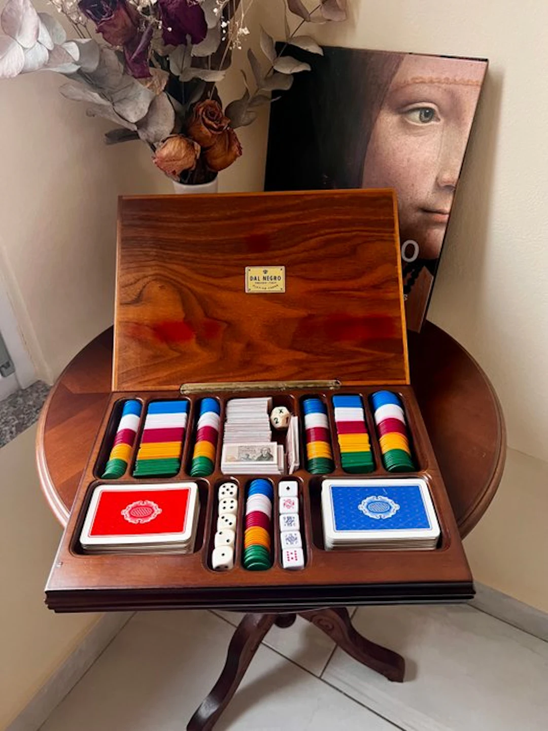Dal Negro Deluxe Wooden Games Compendium Case - Poker Chips