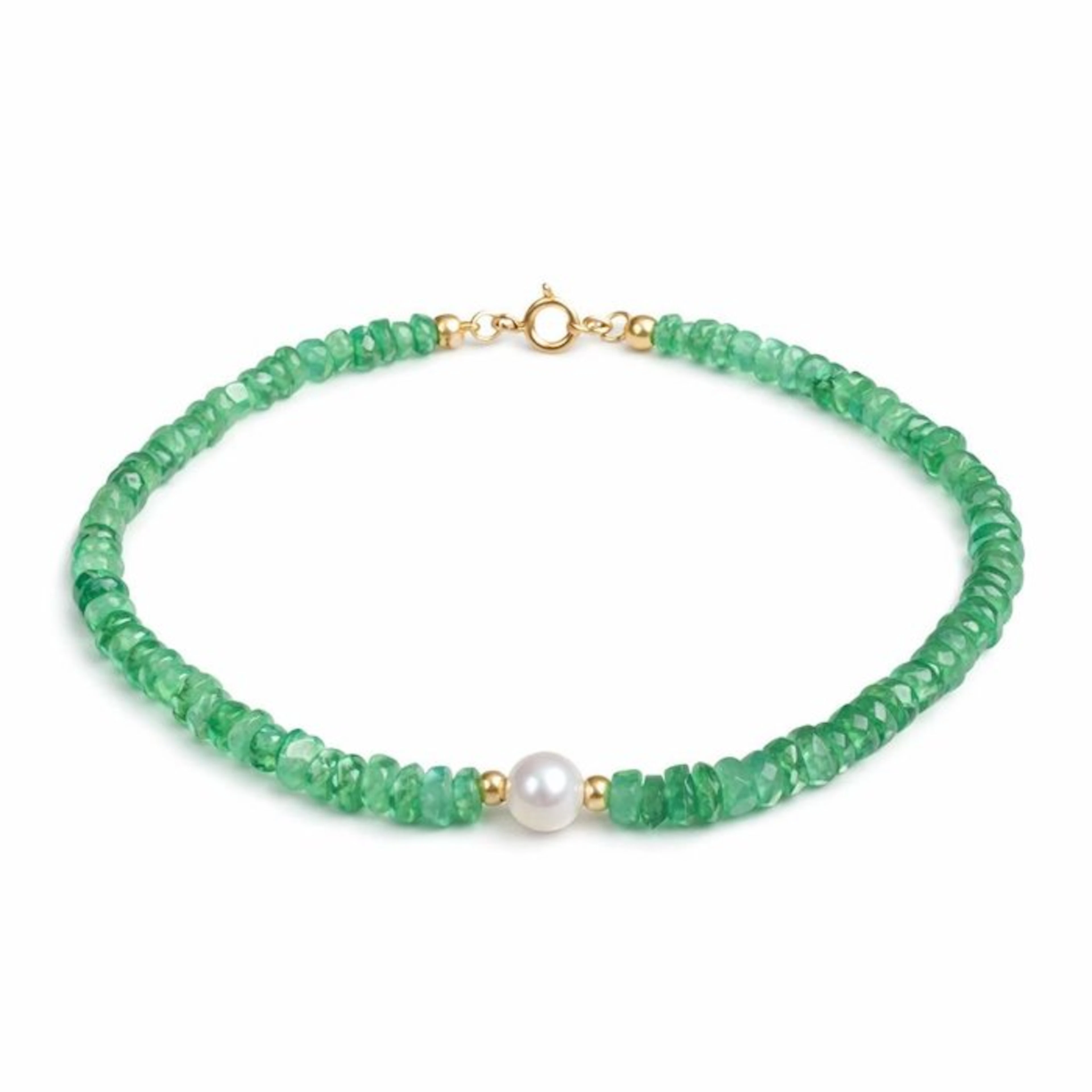 No reserve price - Bracelet - 18 kt. Yellow gold Emerald