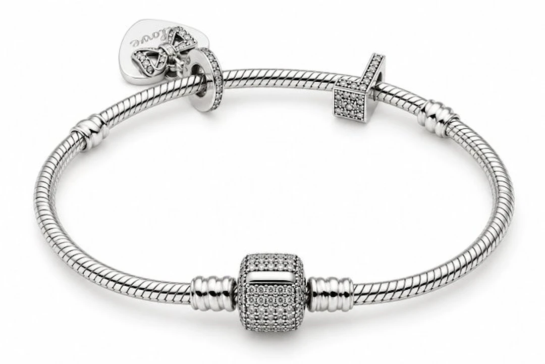No reserve price - Pandora - Bracelet Silver - Made in Italy - HandMAde